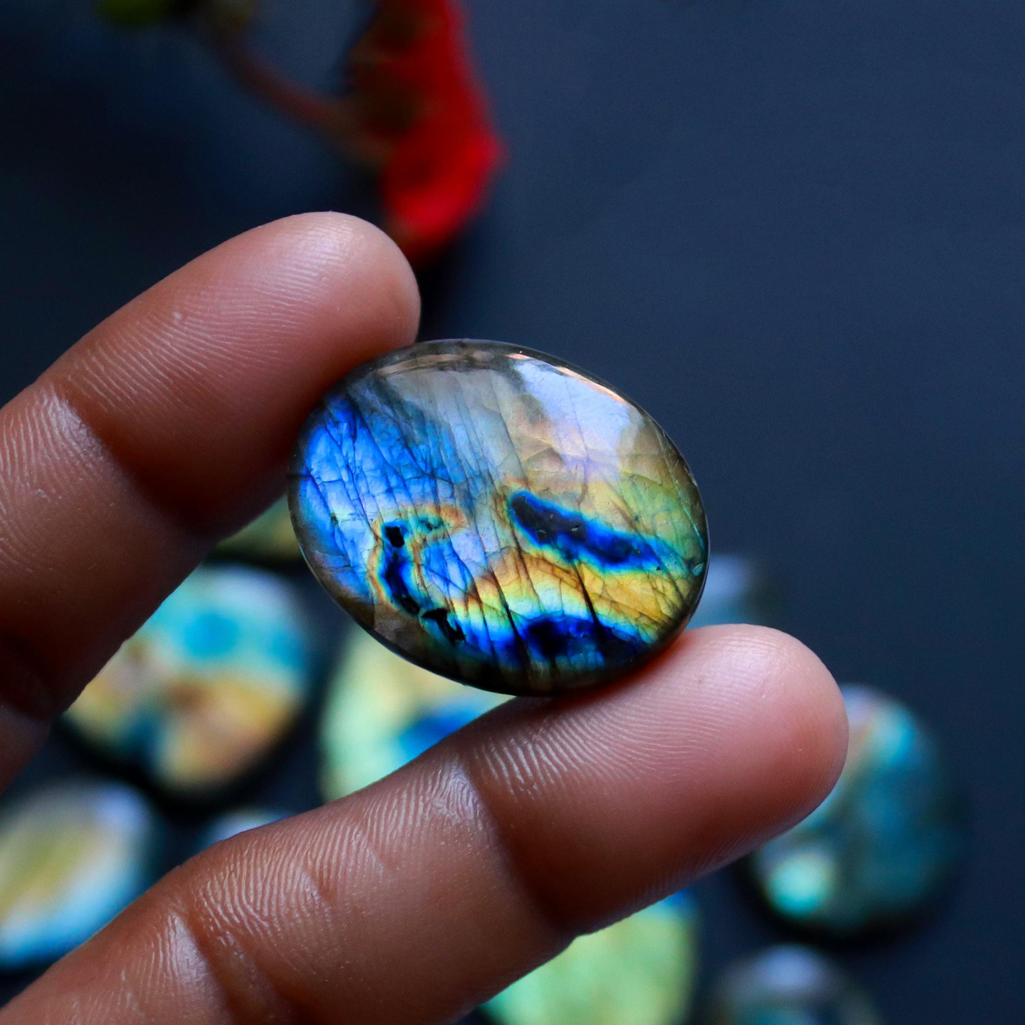 13 Pcs 347 Cts Natural Blue Labradorite Gemstone Cabochon Semi Precious Wholesale Lot Handmade Jewelry Making Supplies Pendant For Her 40x24 25x30mm13850