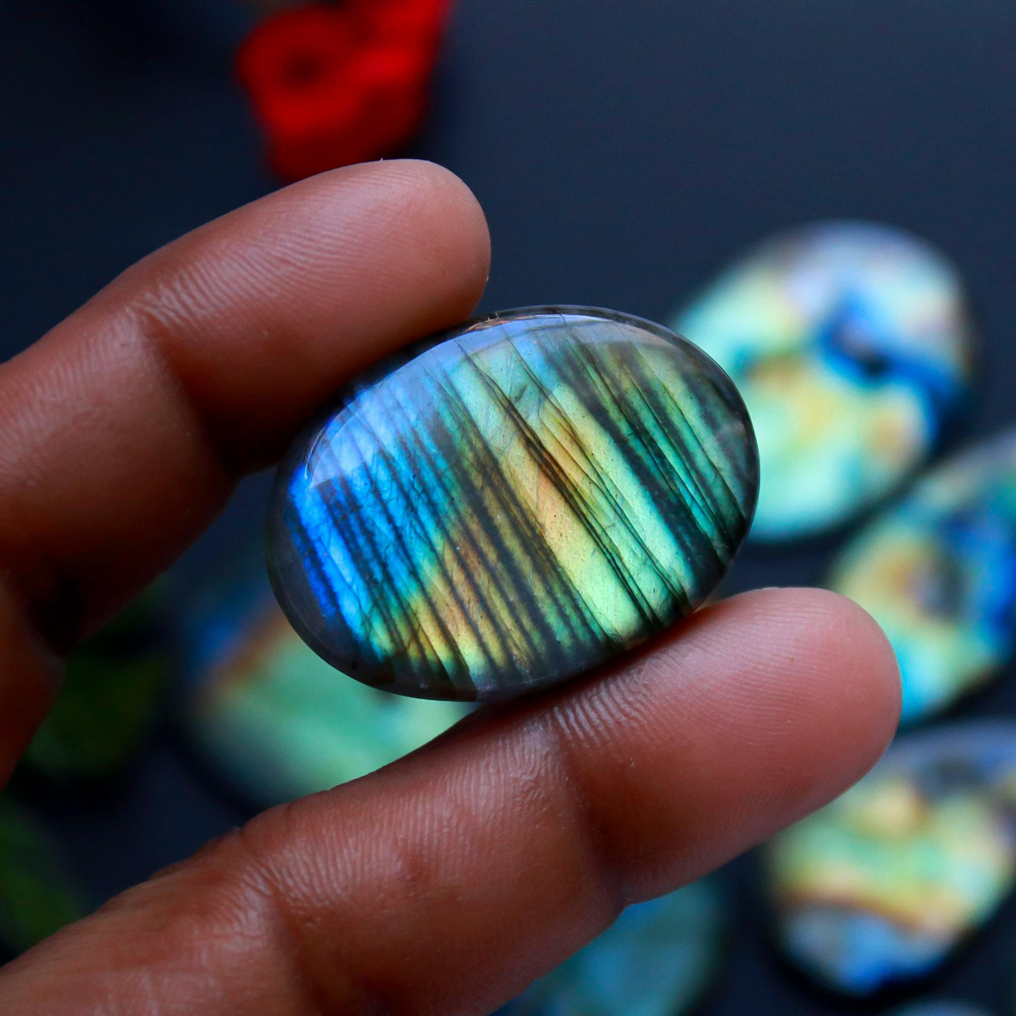 12 Pcs 316 Cts Natural Blue Labradorite Gemstone Cabochon Semi Precious Wholesale Lot Handmade Jewelry Making Supplies Pendant For Her 45x20 25x21mm13855