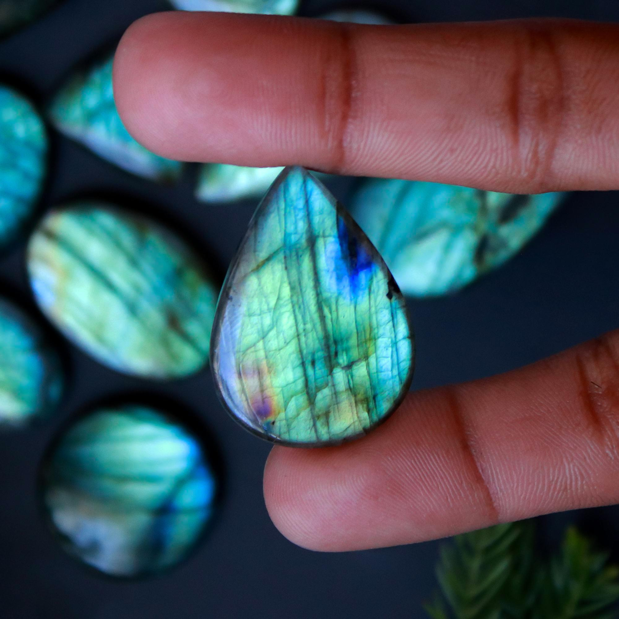 11 Pcs 306 Cts Natural Blue Labradorite Gemstone Cabochon Semi Precious Wholesale Lot Handmade Jewelry Making Supplies Pendant For Her 34x20 15x15mm13859