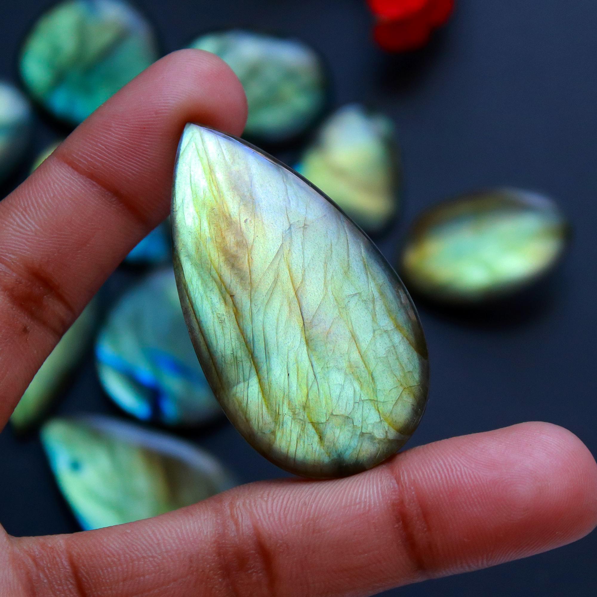 12 Pcs 358 Cts Natural Blue Labradorite Gemstone Cabochon Semi Precious Wholesale Lot Handmade Jewelry Making Supplies Pendant For Her 50x30 20x21 mm13860