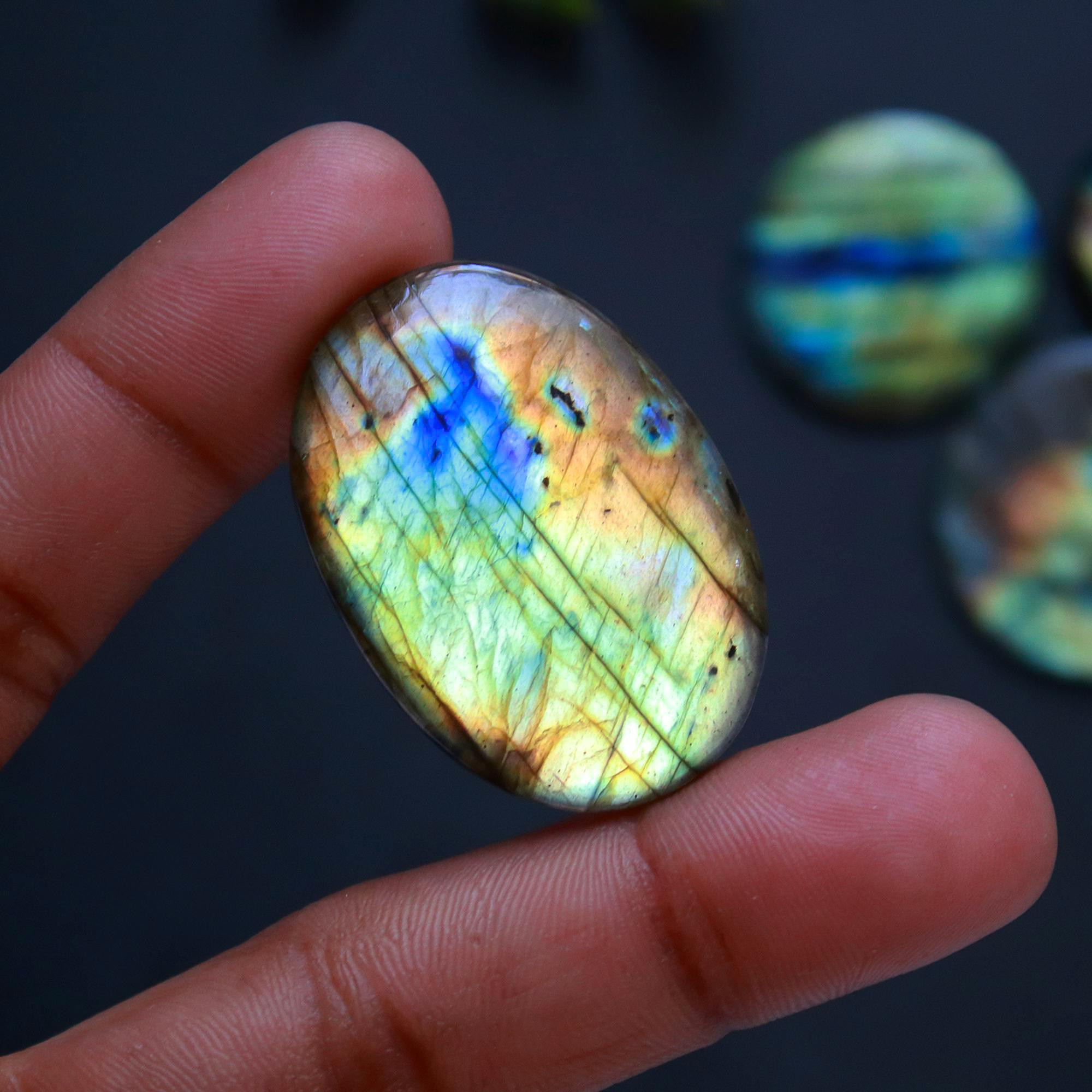 12 Pcs 374 Cts Natural Blue Labradorite Gemstone Cabochon Semi Precious Wholesale Lot Handmade Jewelry Making Supplies Pendant For Her 45x22 27x20 mm13861