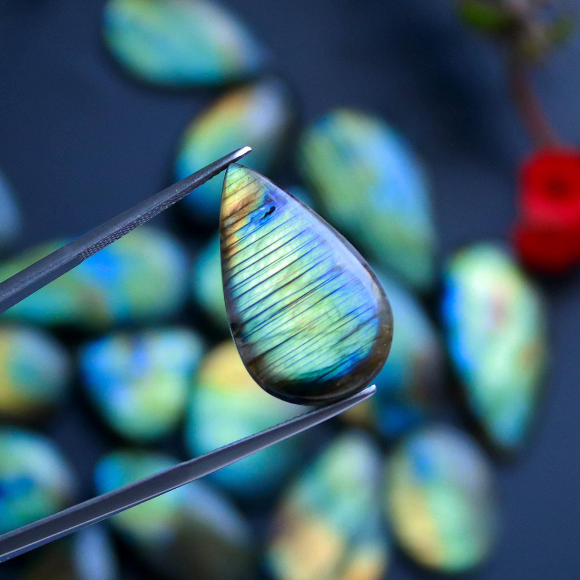 20 Pcs 408 Cts Natural Blue Labradorite Gemstone Cabochon Semi Precious Wholesale Lot Handmade Jewelry Making Supplies Pendant For Her 34x18 16x16 mm13863