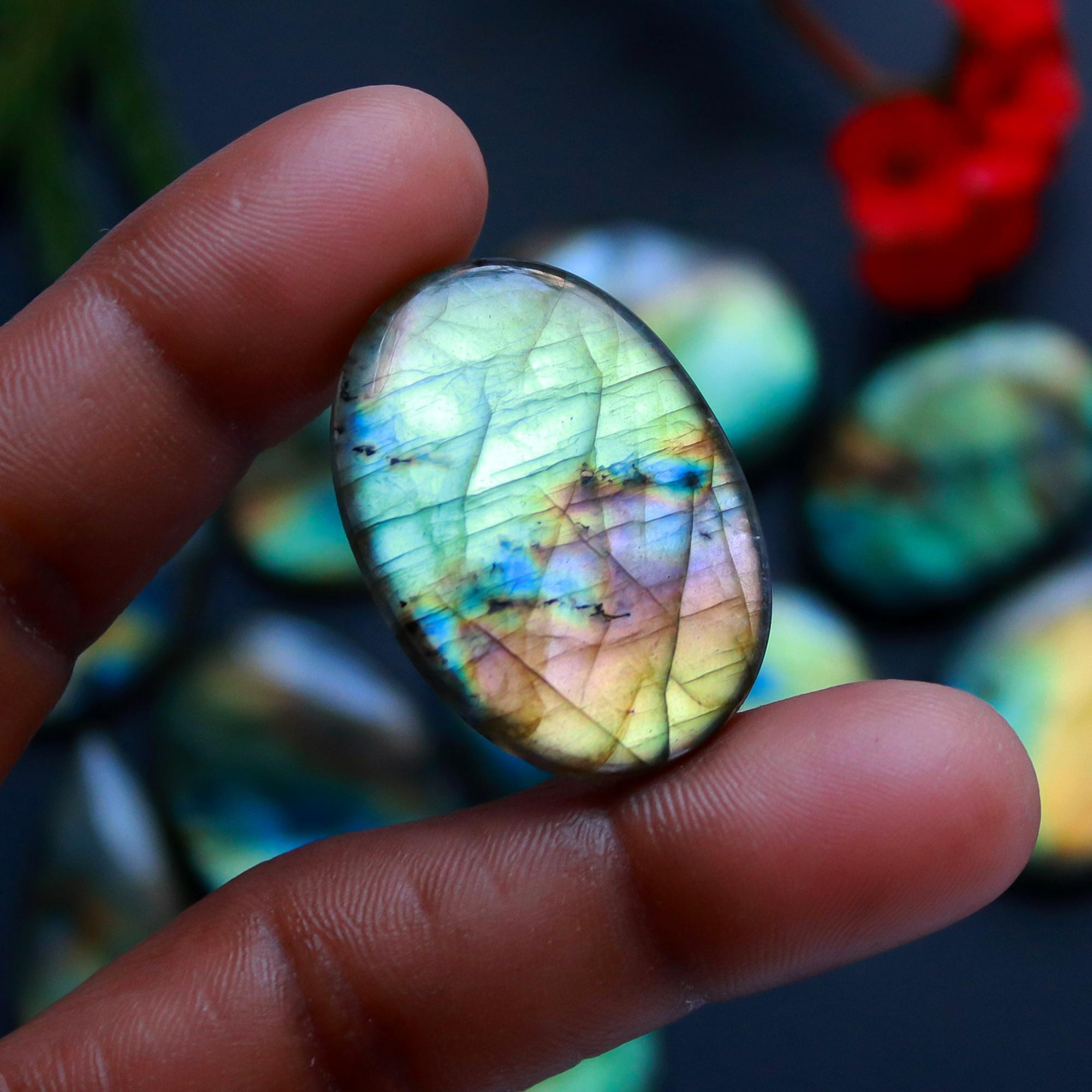 12 Pcs 376 Cts Natural Blue Labradorite Gemstone Cabochon Semi Precious Wholesale Lot Handmade Jewelry Making Supplies Pendant For Her 35x23 20x20 mm13864