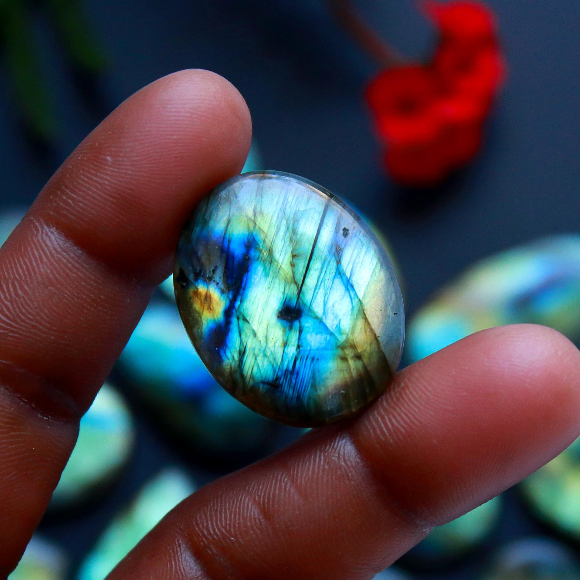 16 Pcs 468 Cts Natural Blue Labradorite Gemstone Cabochon Semi Precious Wholesale Lot Handmade Jewelry Making Supplies Pendant For Her 20x22 36x20 mm13865