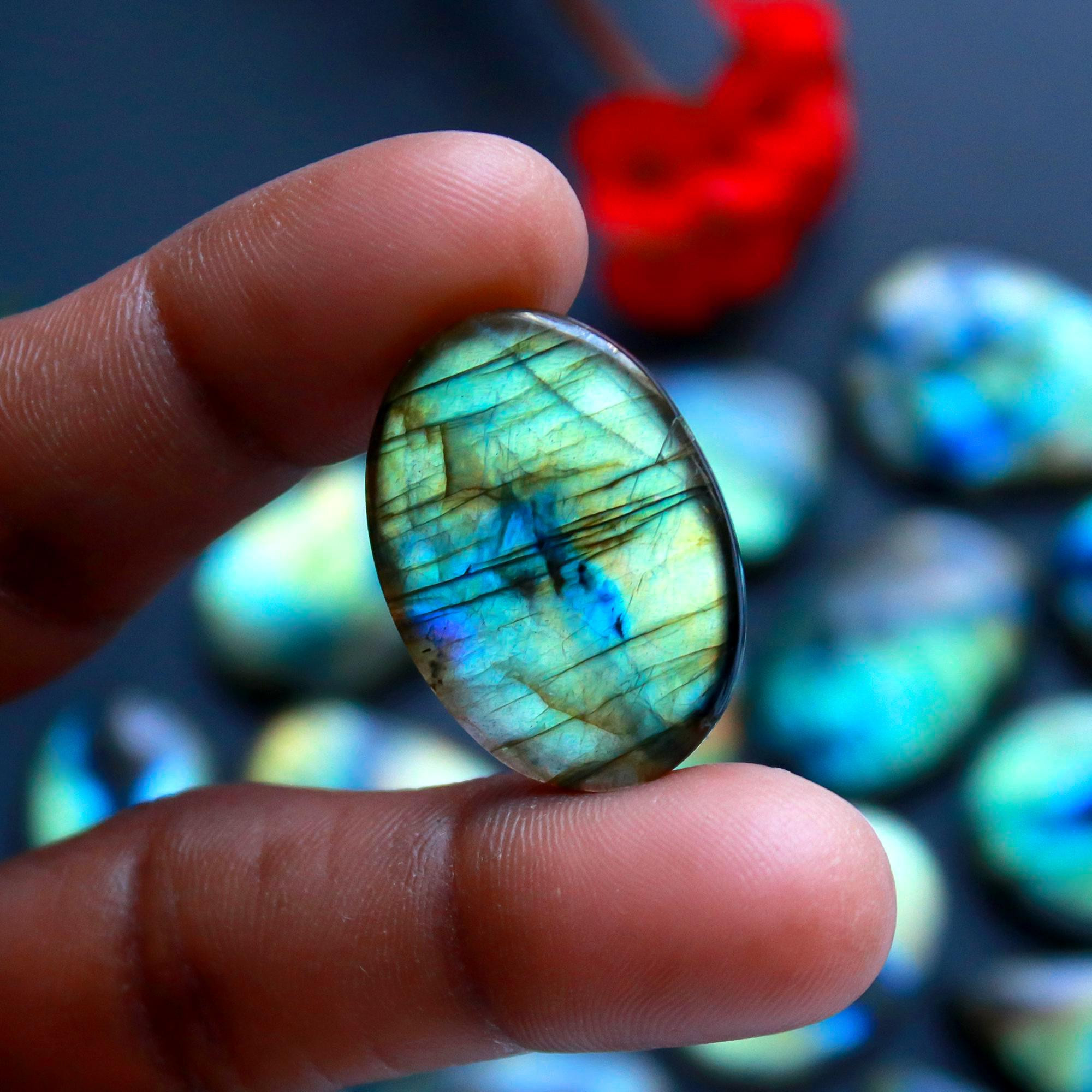 19 Pcs 380 Cts Natural Blue Labradorite Gemstone Cabochon Semi Precious Wholesale Lot Handmade Jewelry Making Supplies Pendant For Her 33x20 15x15 mm13868