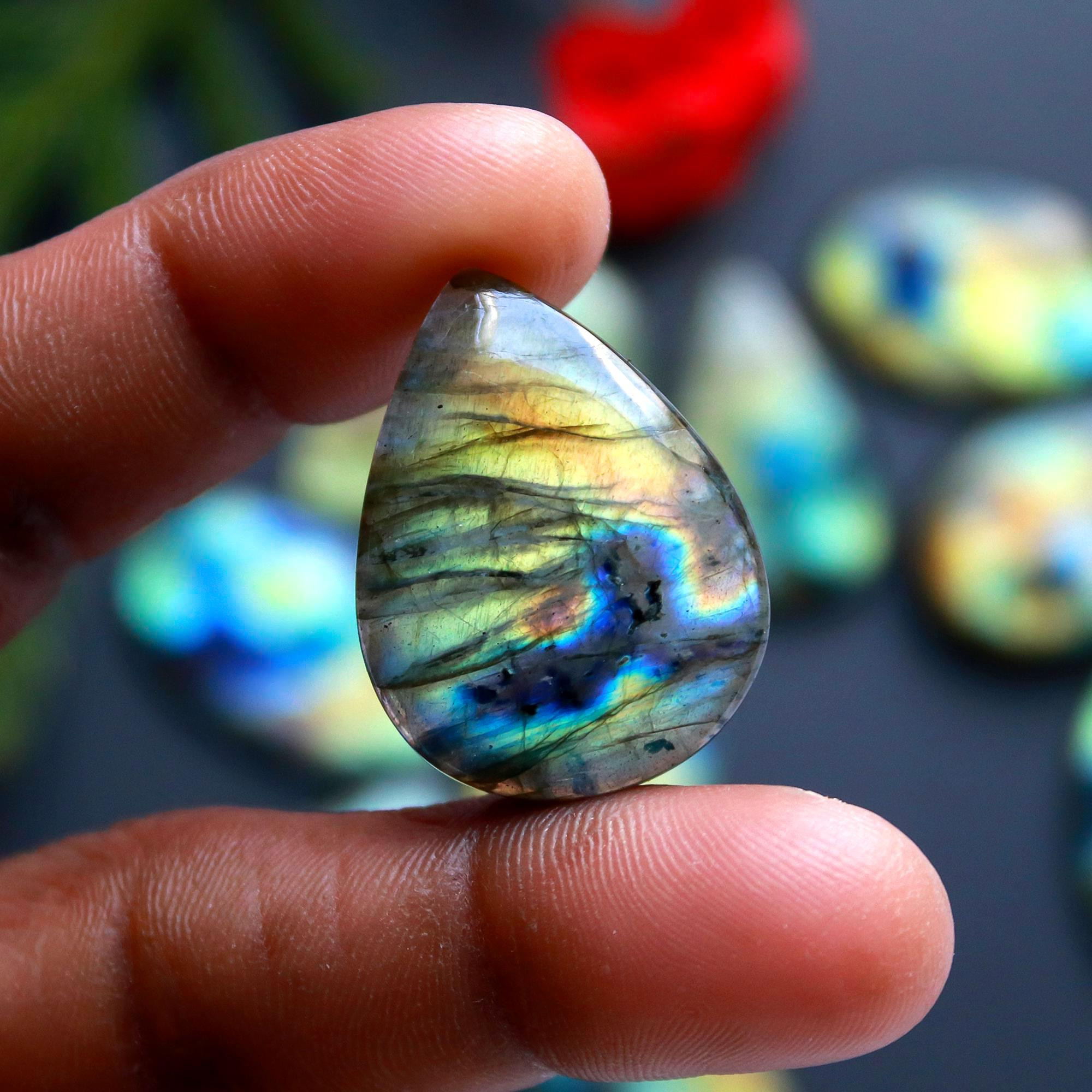 13 Pcs 399 Cts Natural Blue Labradorite Gemstone Cabochon Semi Precious Wholesale Lot Handmade Jewelry Making Supplies Pendant For Her 40x25 30x22 mm13870