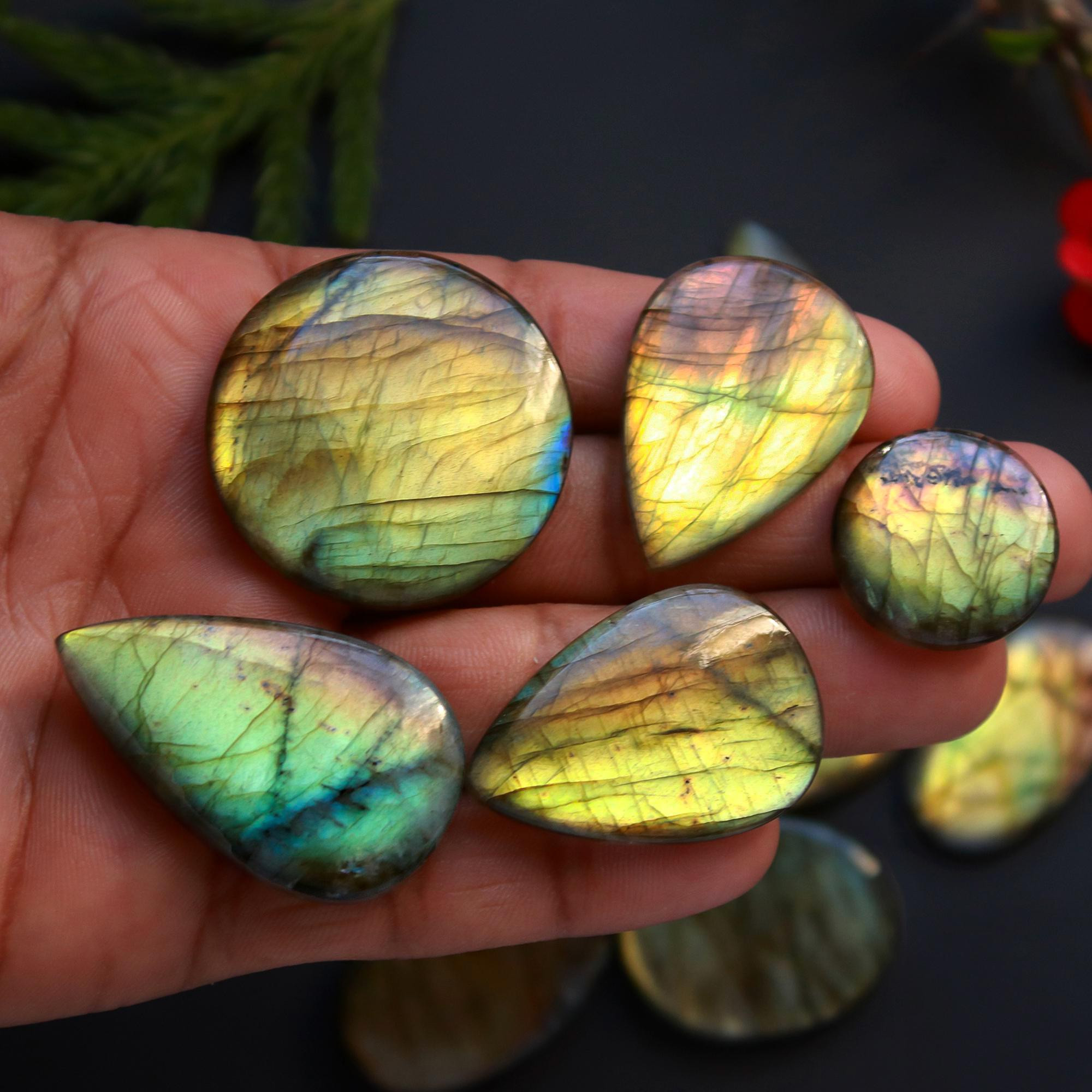 13 Pcs 401 Cts Natural Blue Labradorite Gemstone Cabochon Semi Precious Wholesale Lot Handmade Jewelry Making Supplies Pendant For Her 41x22 23x30 mm13880