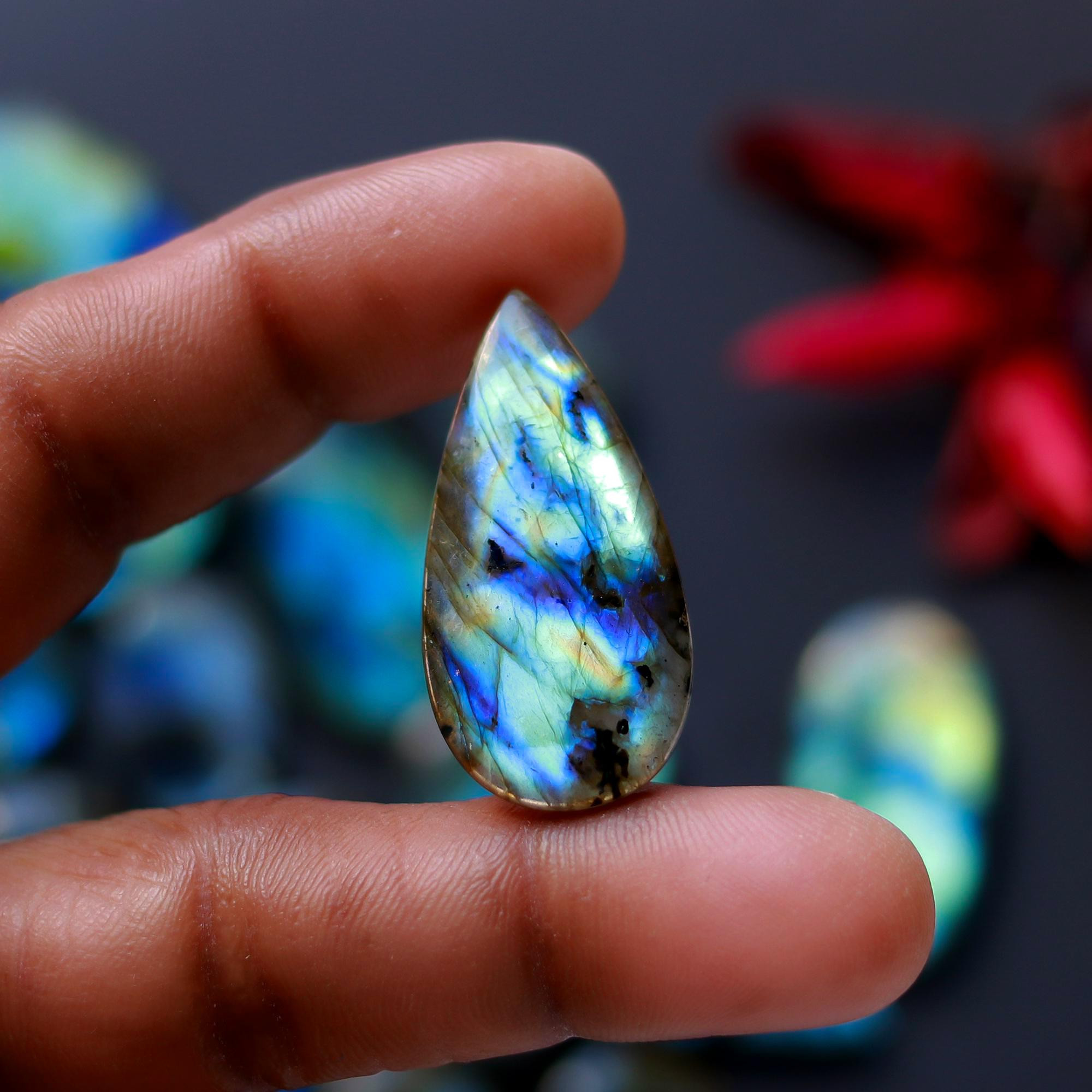 16 Pcs 286 Cts Natural Blue Labradorite Gemstone Cabochon Semi Precious Wholesale Lot Handmade Jewelry Making Supplies Pendant For Her 30x18 19x19 mm13883
