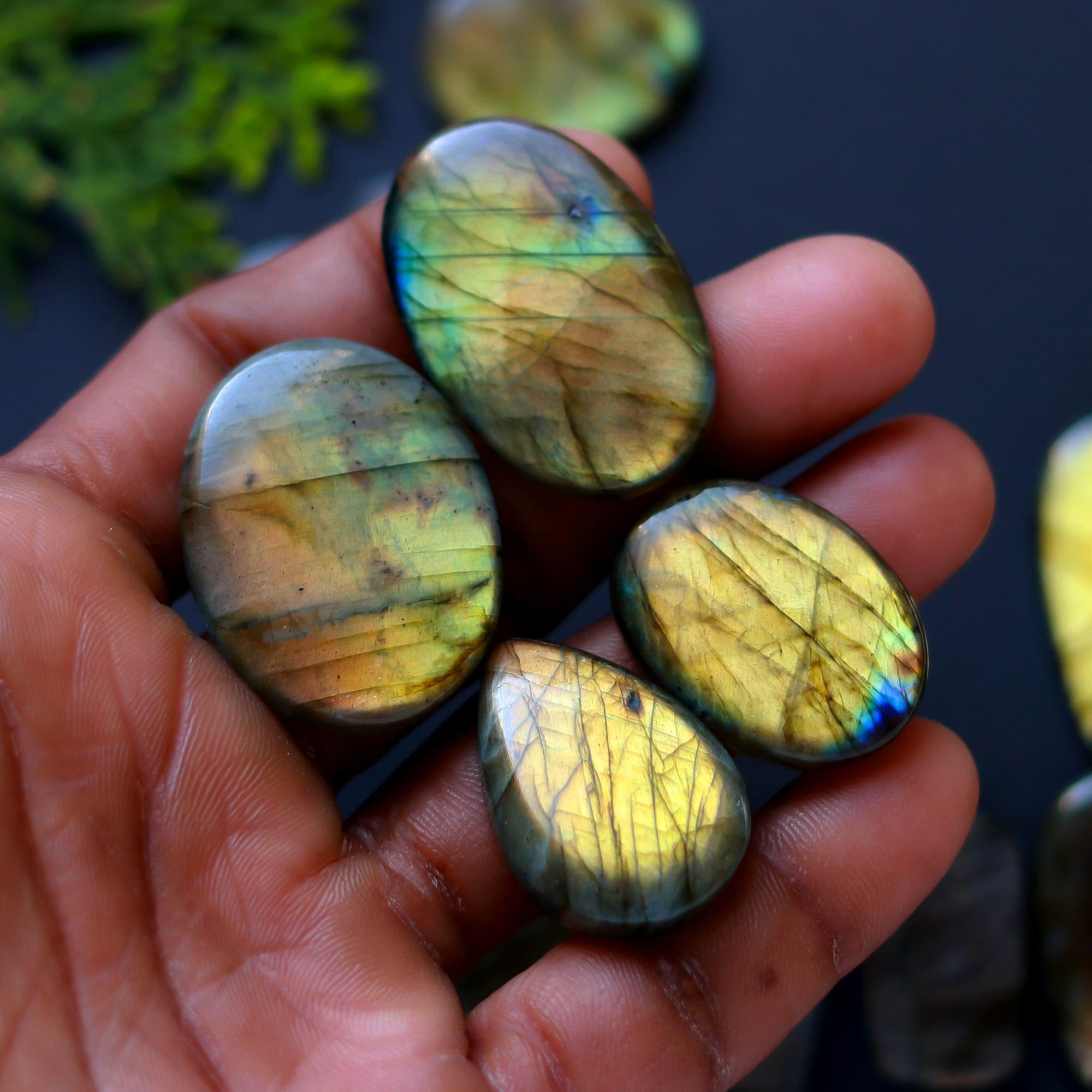 14 Pcs 396 Cts Natural Blue Labradorite Gemstone Cabochon Semi Precious Wholesale Lot Handmade Jewelry Making Supplies Pendant For Her 23x39 29x20 mm13886