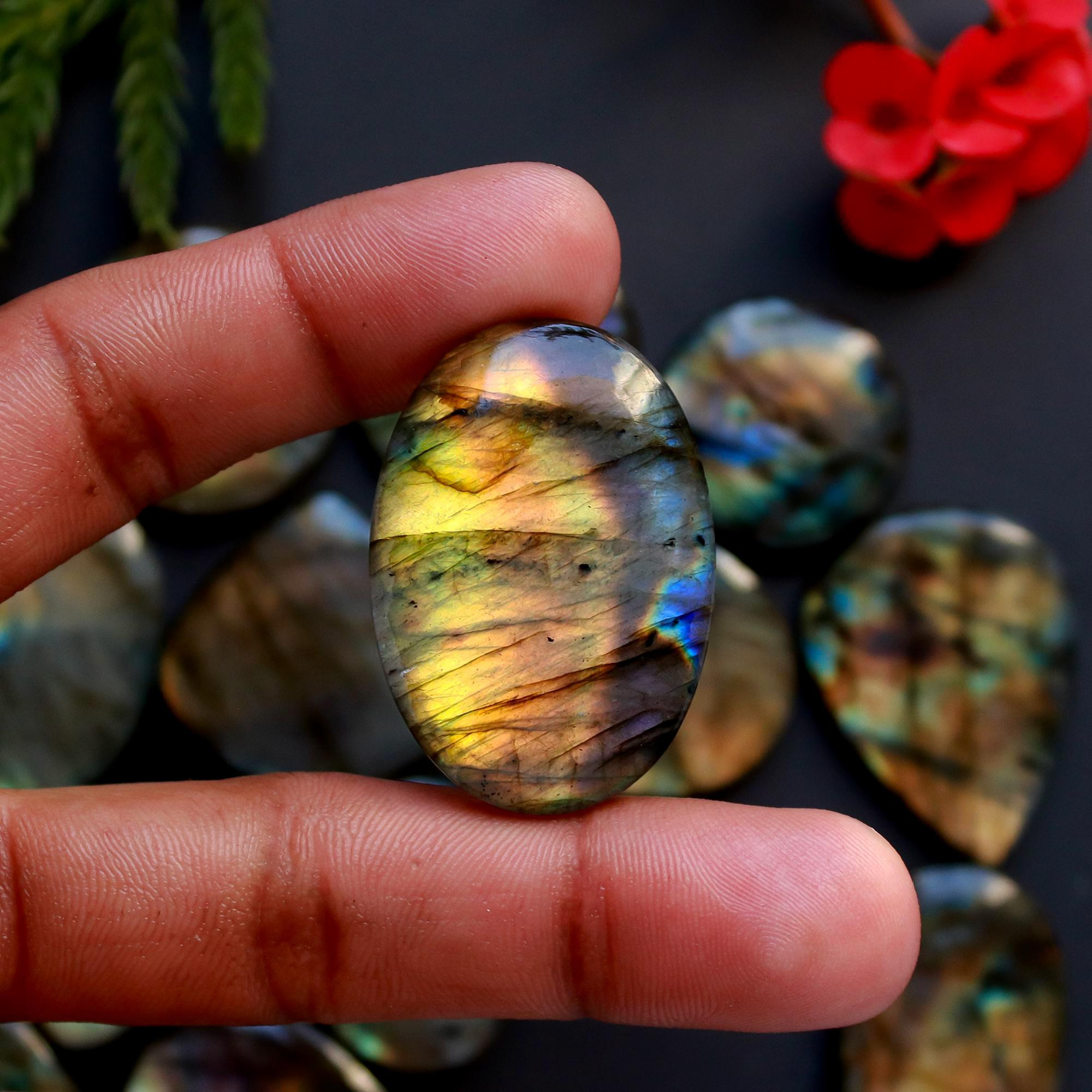 14 Pcs 435 Cts Natural Blue Labradorite Gemstone Cabochon Semi Precious Wholesale Lot Handmade Jewelry Making Supplies Pendant For Her 39x25 22x22 mm13891