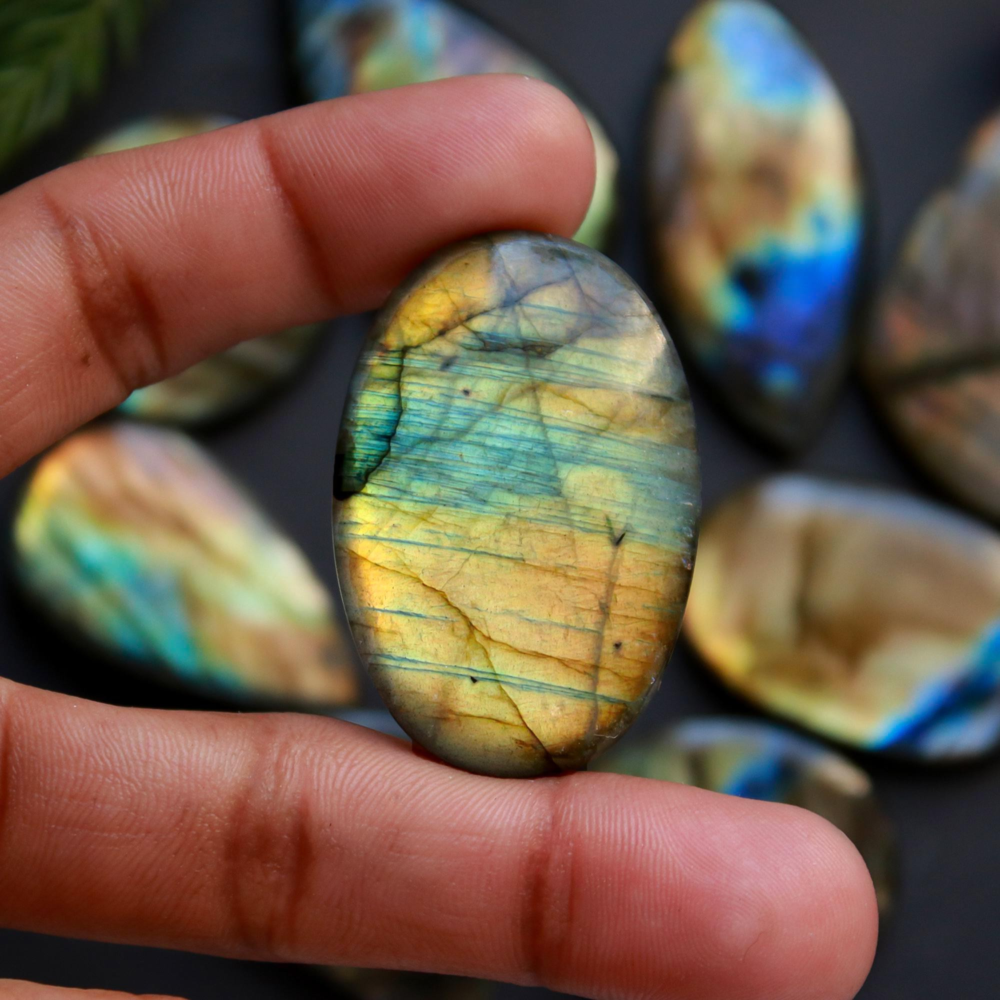 9 Pcs 518 Cts Natural Blue Labradorite Gemstone Cabochon Semi Precious Wholesale Lot Handmade Jewelry Making Supplies Pendant For Her 45x30 30x26 mm13894