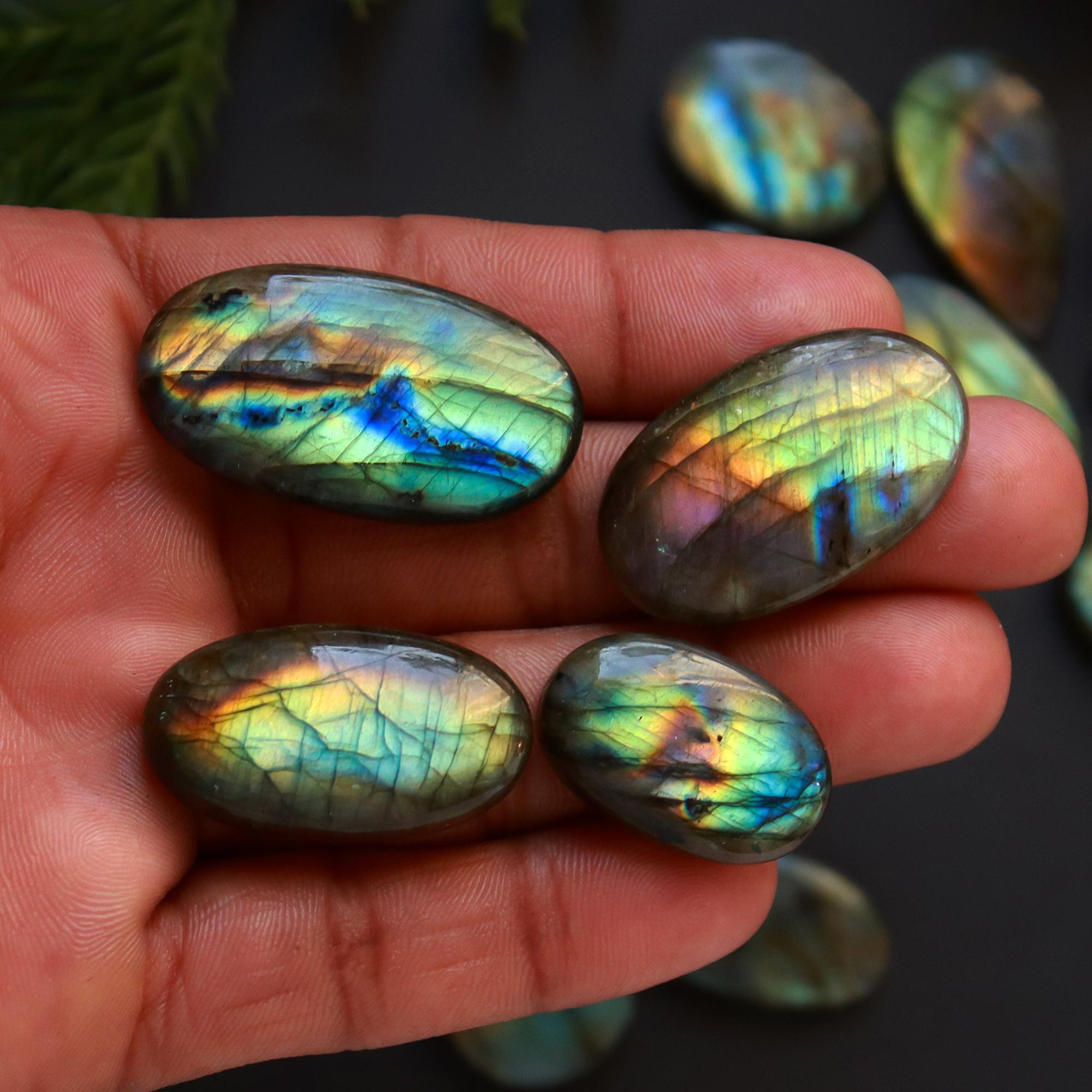 13 Pcs 315 Cts Natural Blue Labradorite Gemstone Cabochon Semi Precious Wholesale Lot Handmade Jewelry Making Supplies Pendant For Her 38x20 23x12mm13902