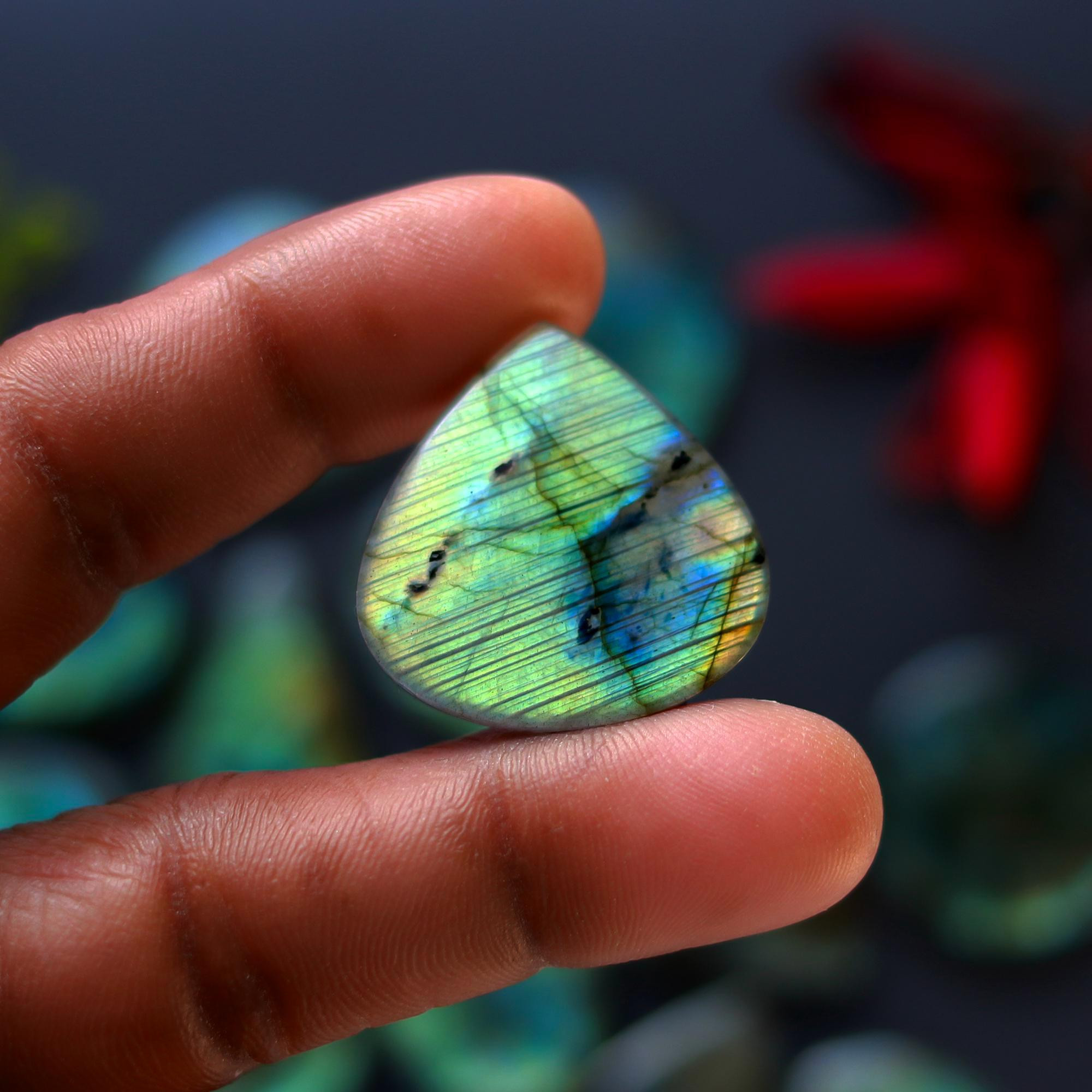 14 Pcs 396 Cts Natural Blue Labradorite Gemstone Cabochon Semi Precious Wholesale Lot Handmade Jewelry Making Supplies Pendant For Her 39x26 21x21mm13912