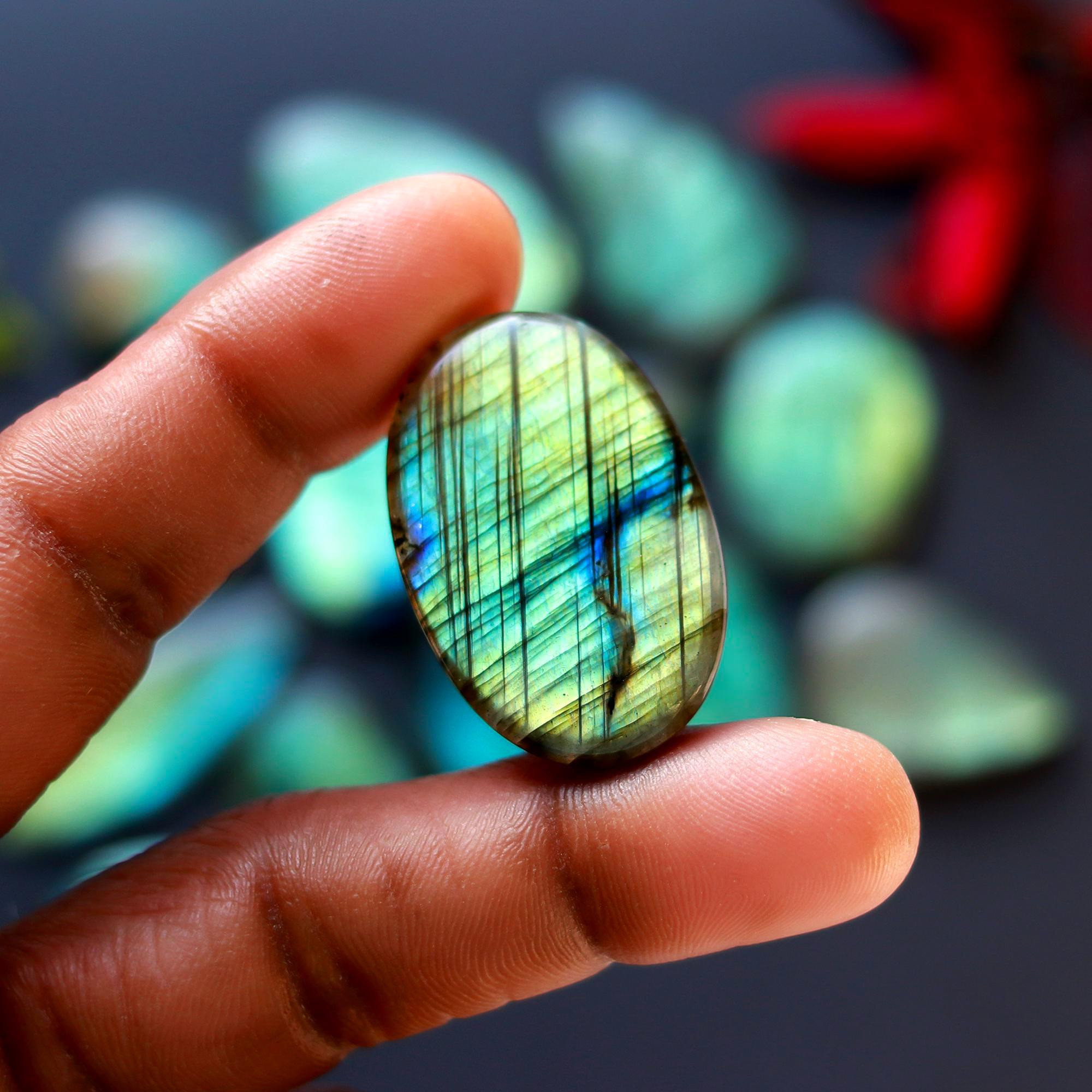 15 Pcs 390 Cts Natural Blue Labradorite Gemstone Cabochon Semi Precious Wholesale Lot Handmade Jewelry Making Supplies Pendant For Her 30x20 25x30mm13913