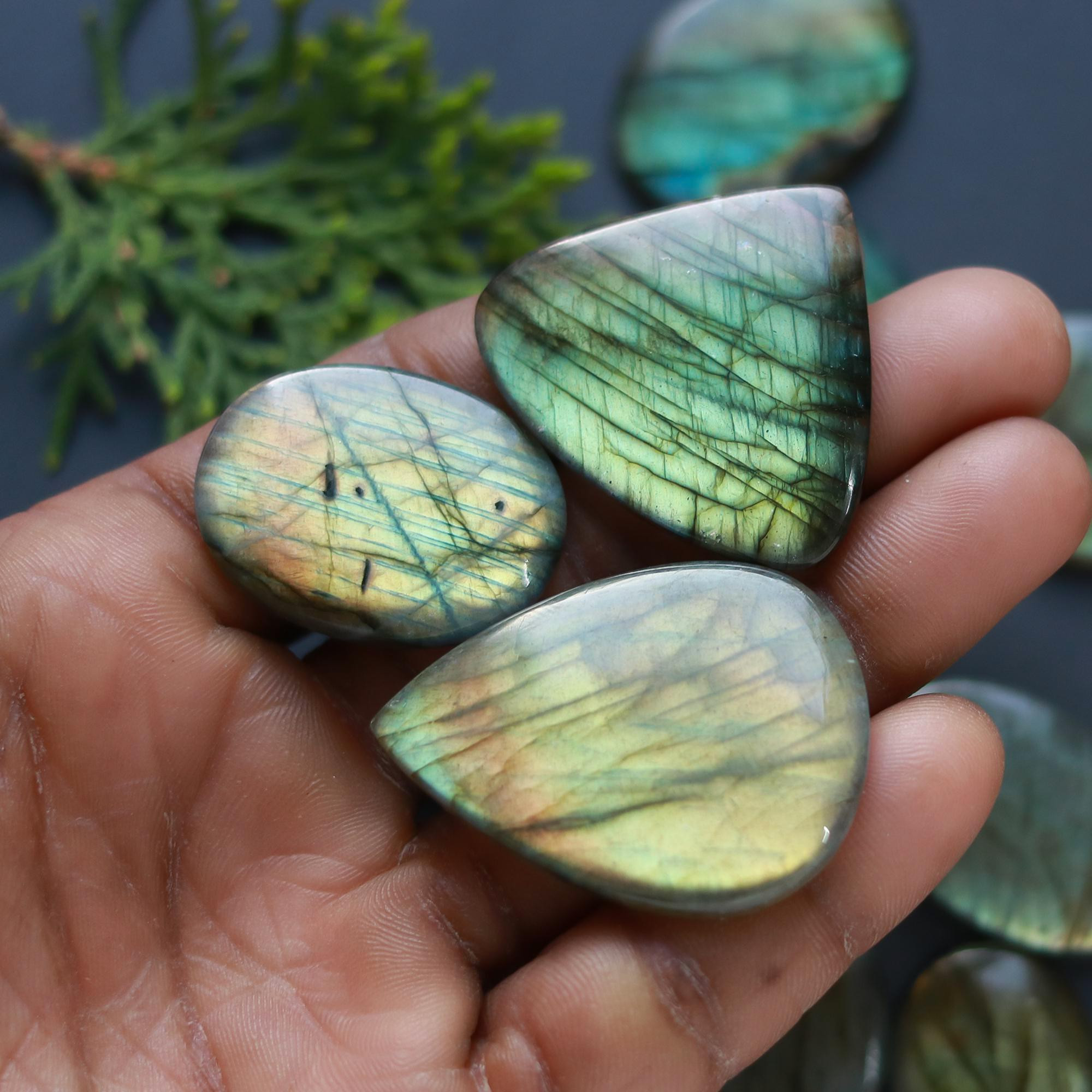 13 Pcs 366 Cts Natural Blue Labradorite Gemstone Cabochon Semi Precious Wholesale Lot Handmade Jewelry Making Supplies Pendant For Her 40x21 29x15mm13917