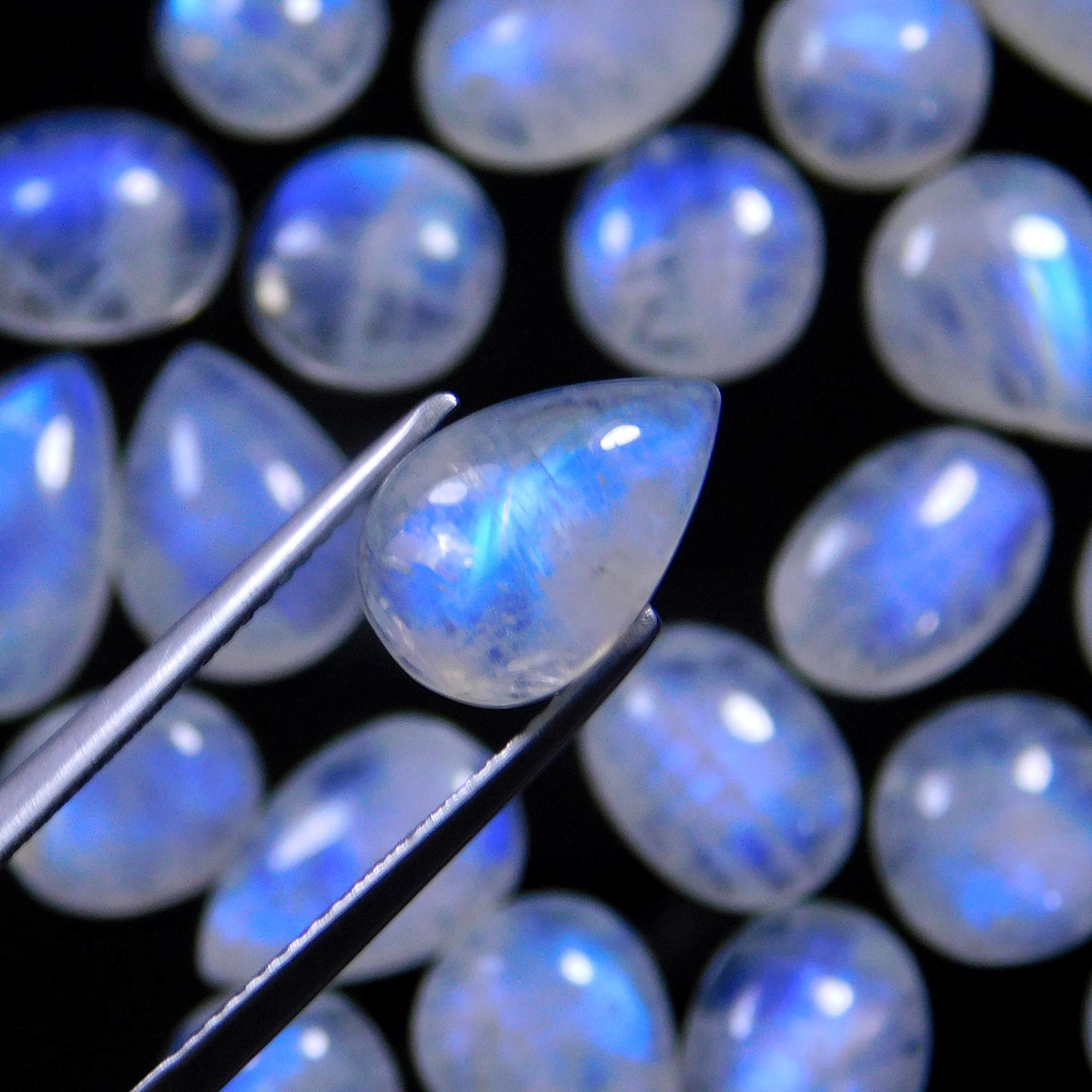 29 Pcs 104 Cts Natural Rainbow Moonstone Gemstone Cabochon Lot 7x7-15x8mm13992