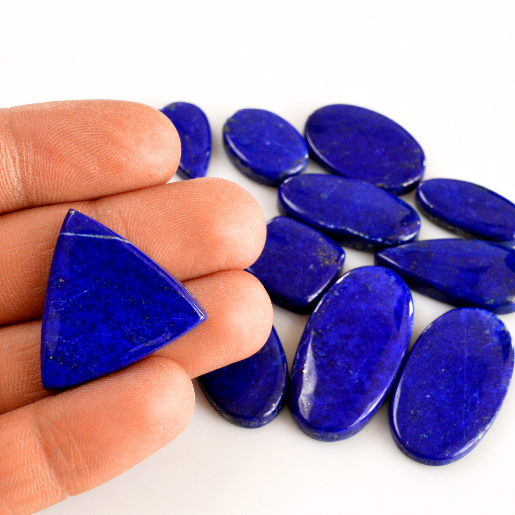 11 Pcs 239 Cts Natural Lapis Lazuli Cabochon Gemstone Lot For Jewelry Making 20x10-35x17mmR-14064