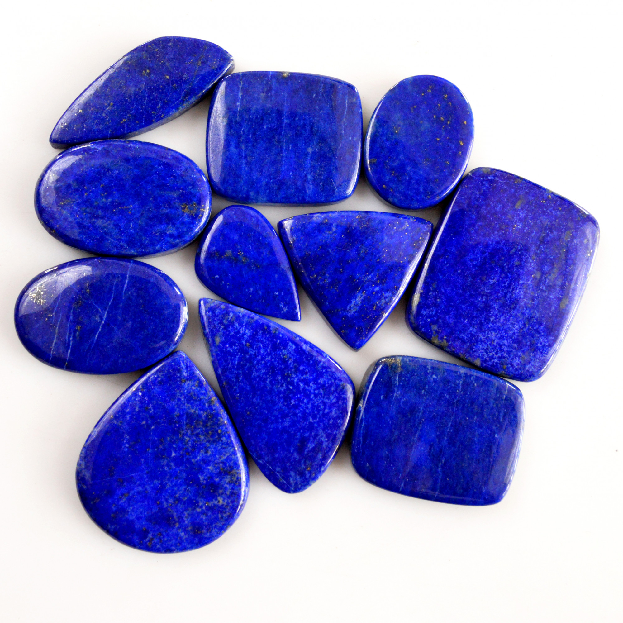 11 Pcs 270 Cts Natural Lapis Lazuli Cabochon Gemstone Lot For Jewelry Making 19x13-27x23mmR-14068