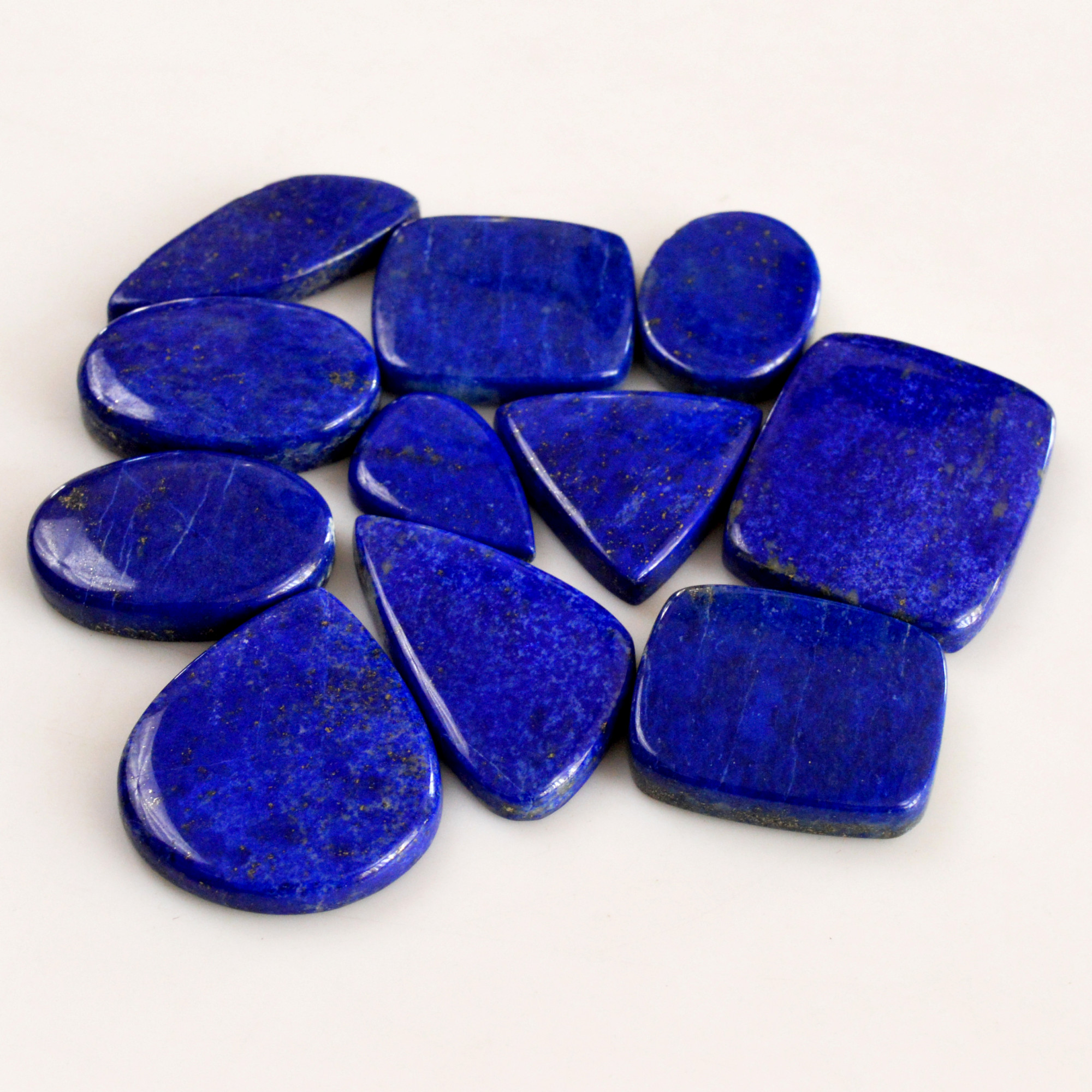 11 Pcs 270 Cts Natural Lapis Lazuli Cabochon Gemstone Lot For Jewelry Making 19x13-27x23mmR-14068