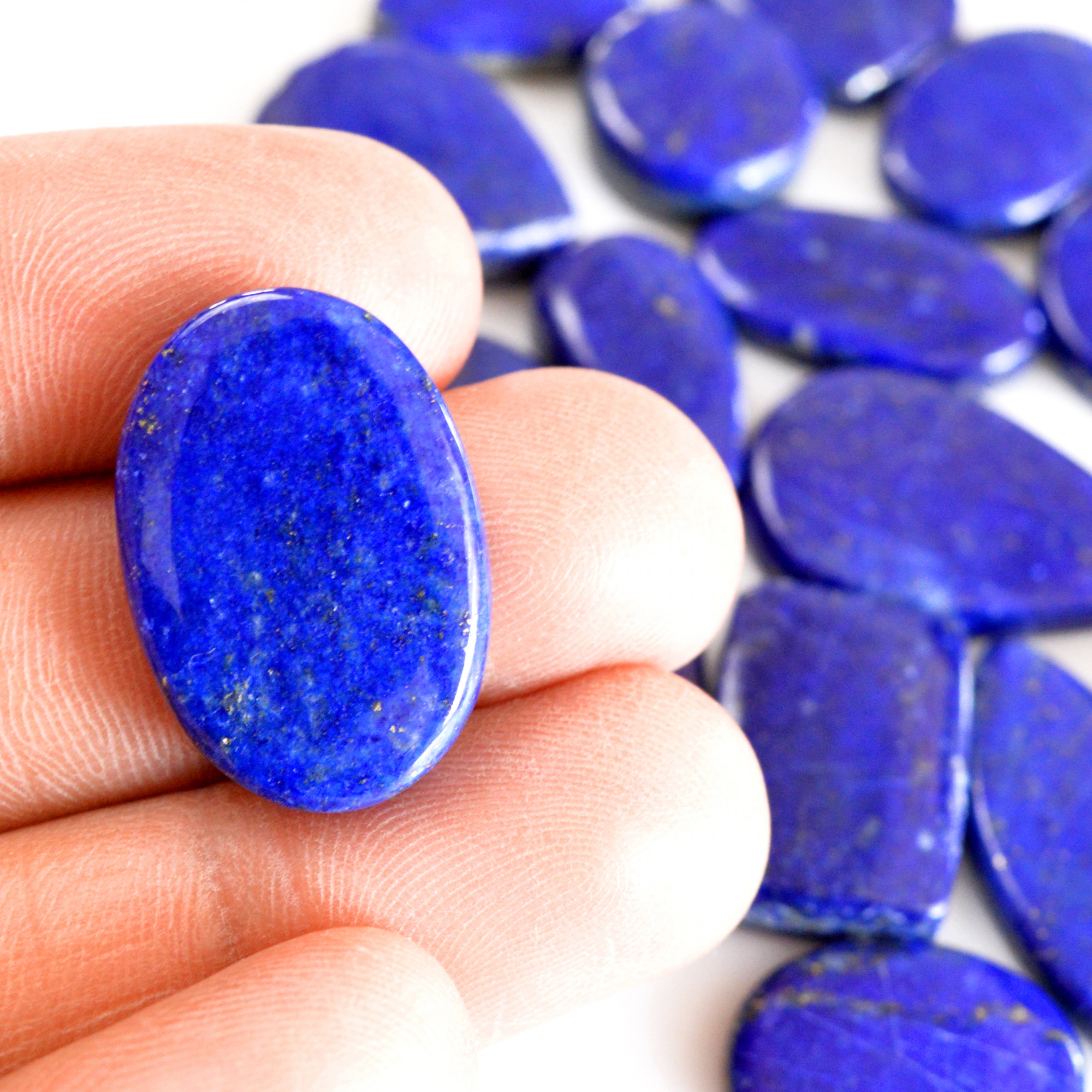 20 Pcs 319 Cts Natural Lapis Lazuli Cabochon Gemstone Lot For Jewelry Making 13x12-28x20mmR-14072