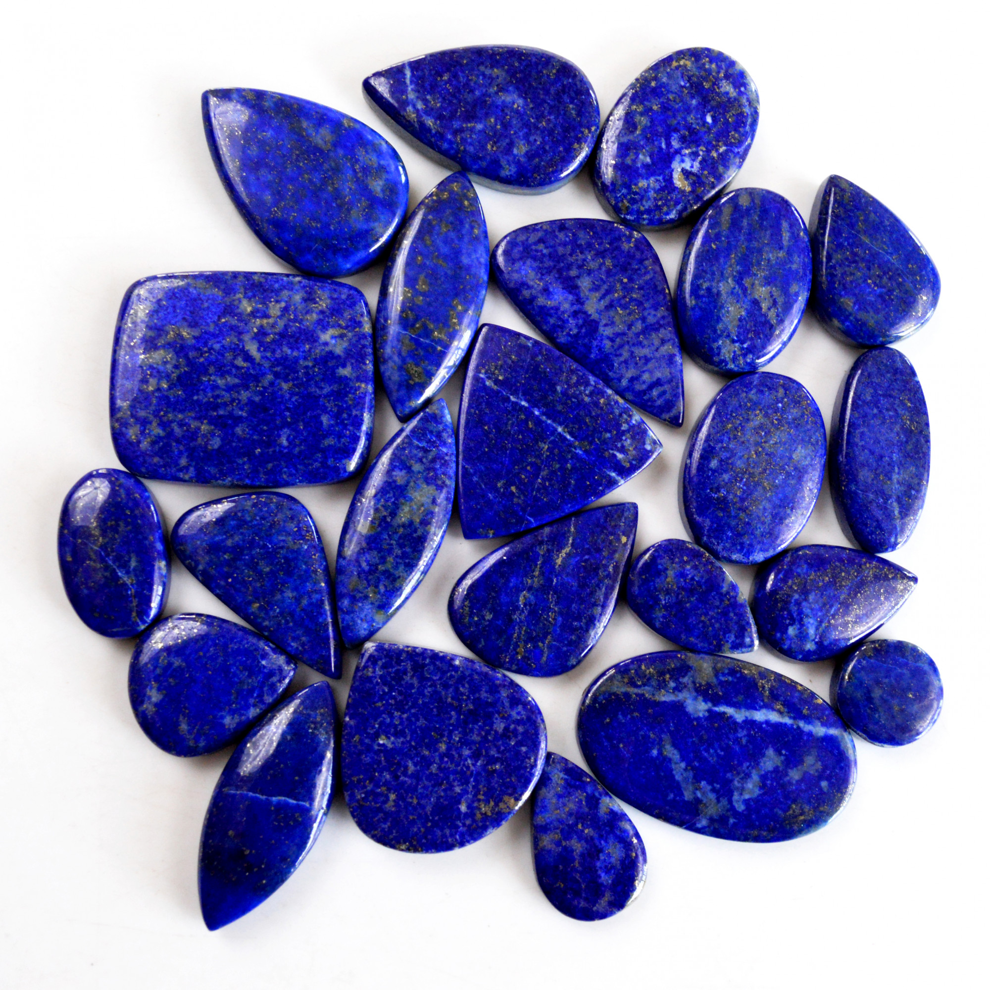 23 Pcs 422 Cts Natural Lapis Lazuli Cabochon Gemstone Lot For Jewelry Making 15x10-28x23mmR-14113