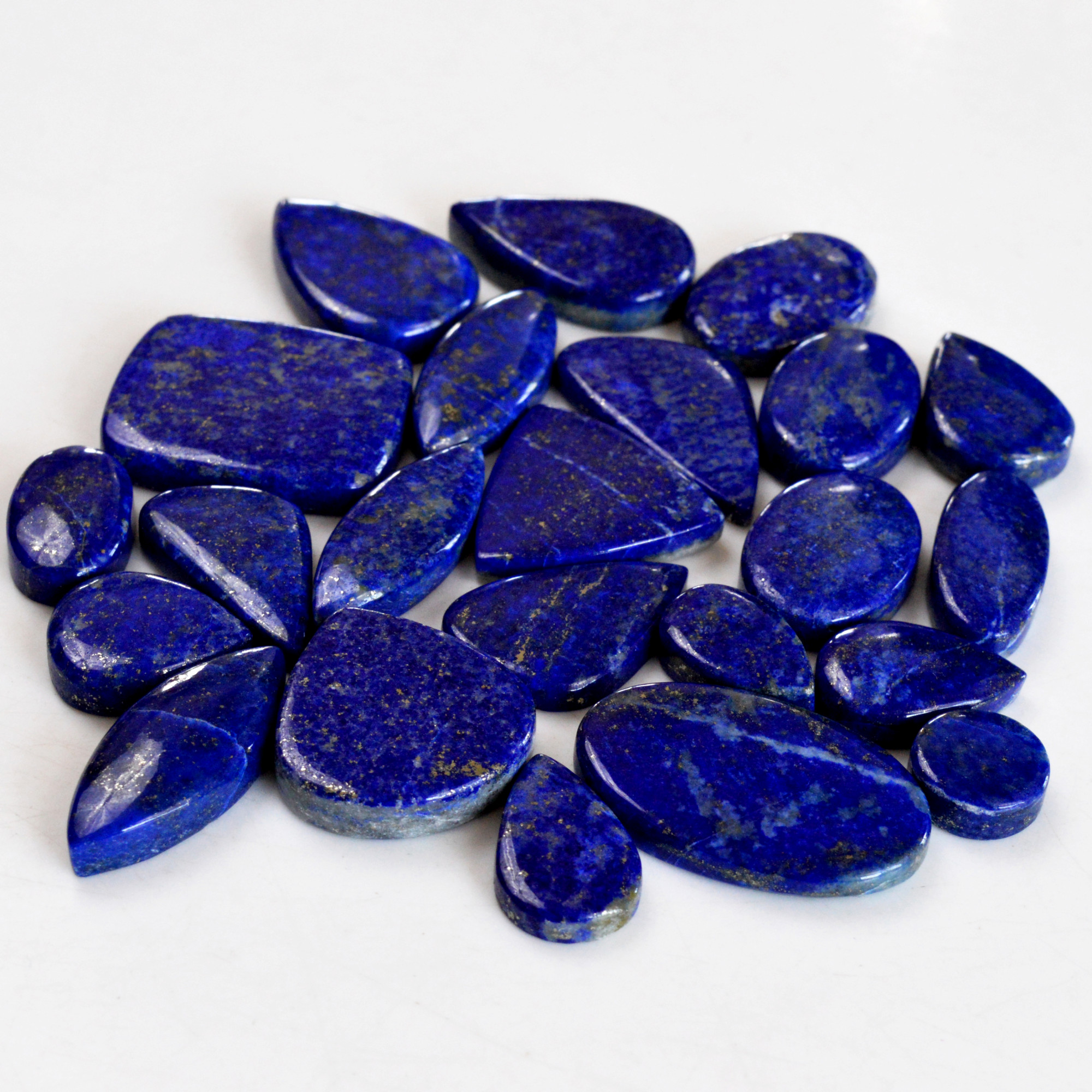 23 Pcs 422 Cts Natural Lapis Lazuli Cabochon Gemstone Lot For Jewelry Making 15x10-28x23mmR-14113