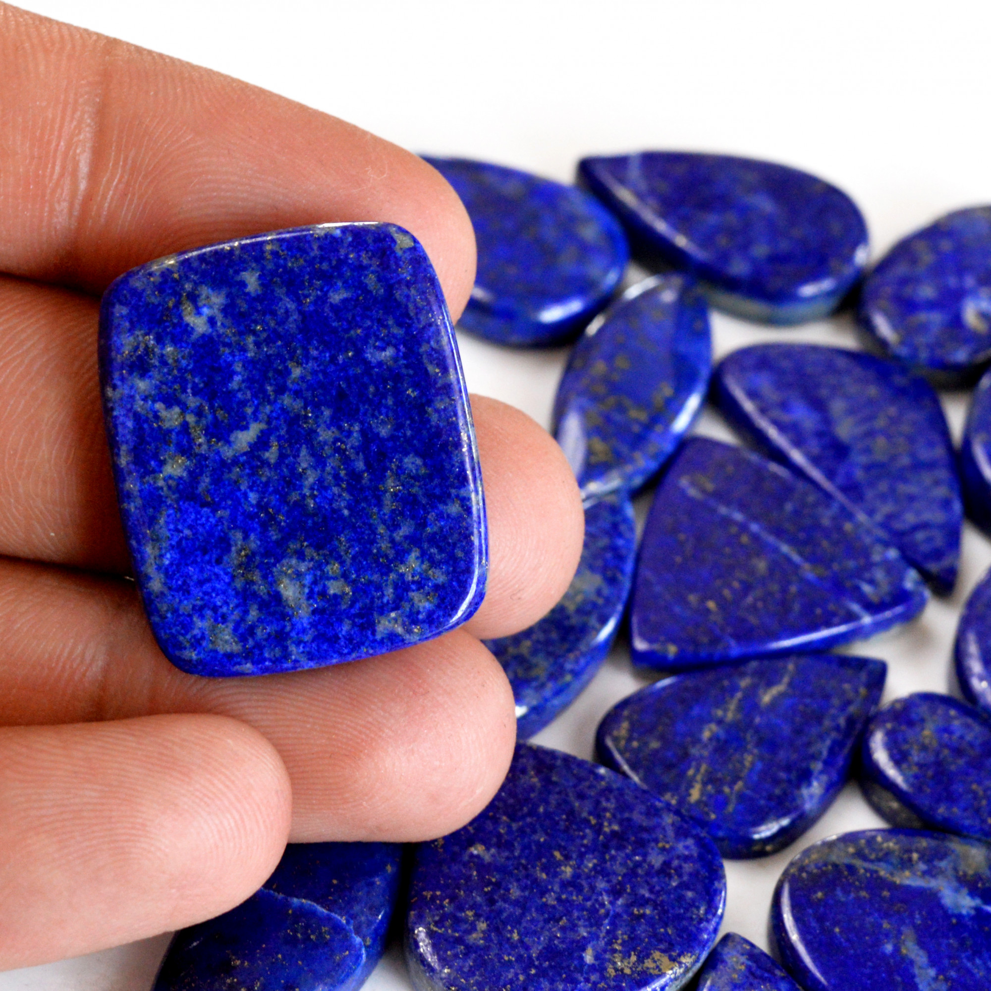 23 Pcs 422 Cts Natural Lapis Lazuli Cabochon Gemstone Lot For Jewelry Making 15x10-28x23mmR-14113