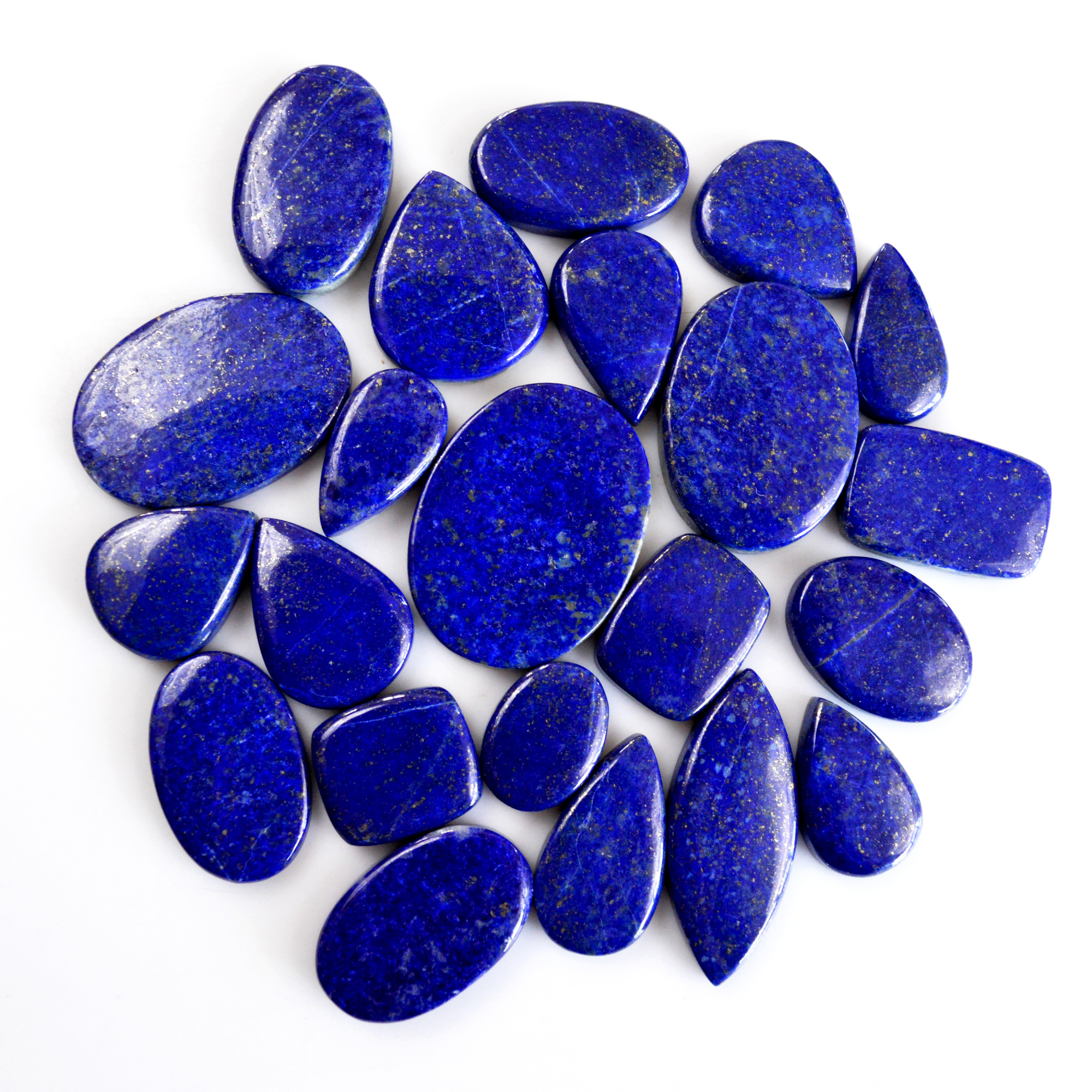 22 Pcs 514 Cts Natural Lapis Lazuli Cabochon Gemstone Lot For Jewelry Making 17x12-34x24mmR-14116
