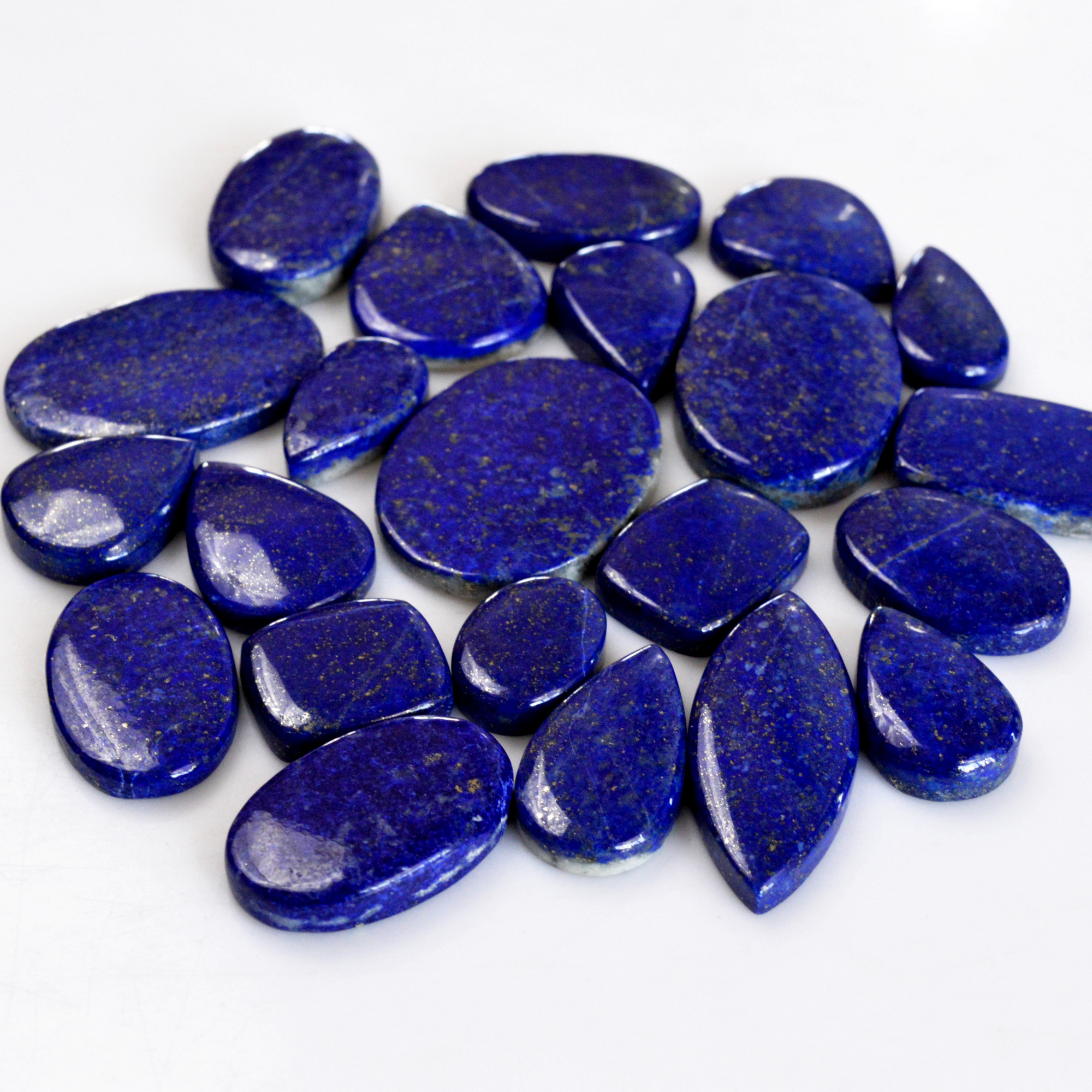22 Pcs 514 Cts Natural Lapis Lazuli Cabochon Gemstone Lot For Jewelry Making 17x12-34x24mmR-14116