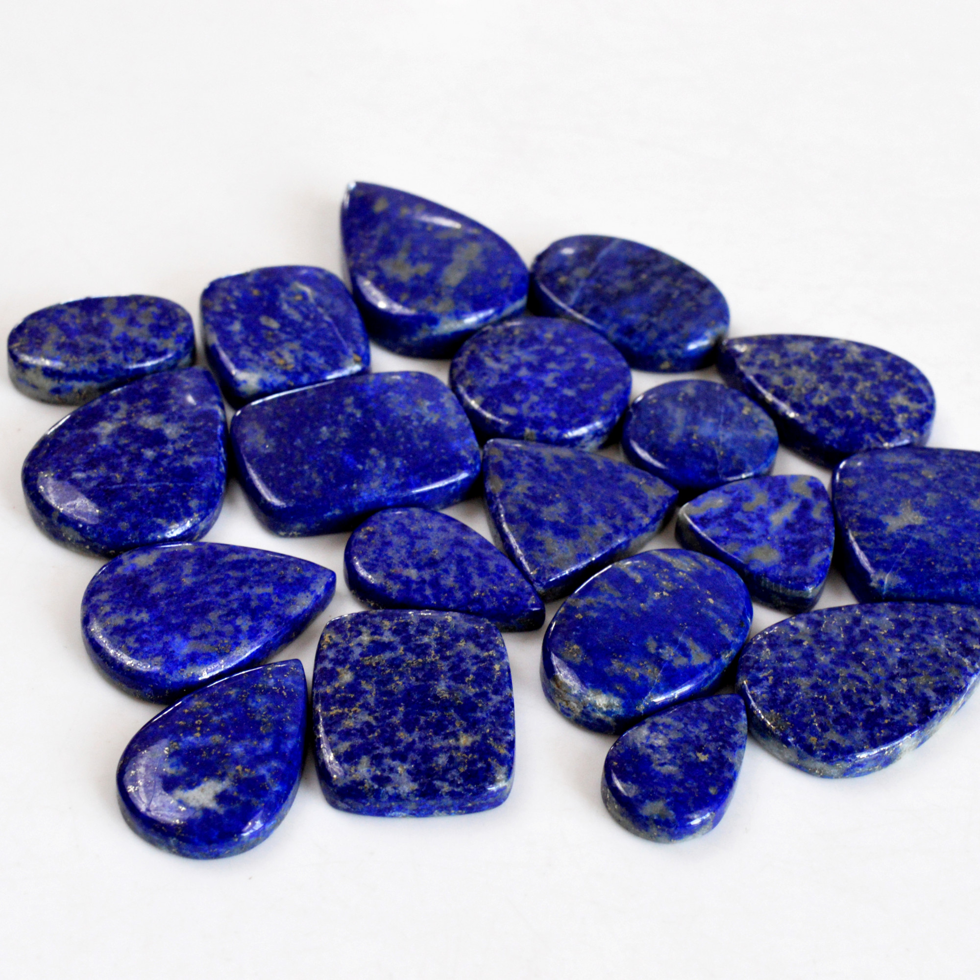 19 Pcs 446 Cts Natural Lapis Lazuli Cabochon Gemstone Lot For Jewelry Making 18x11-30x20mmR-14117