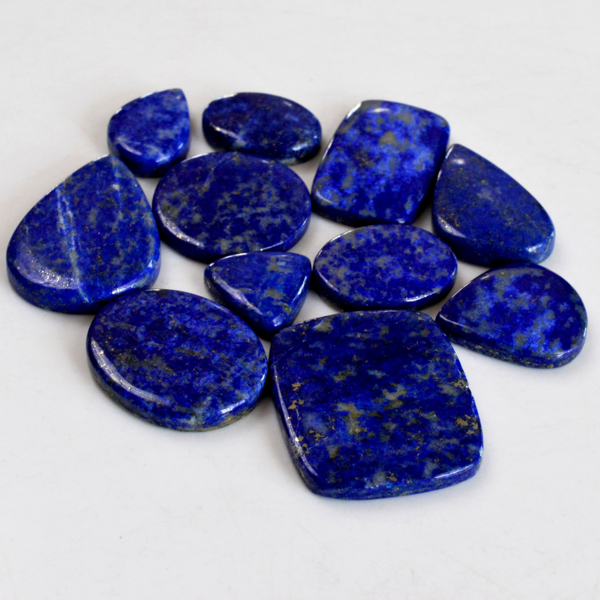 11 Pcs 293 Cts Natural Lapis Lazuli Cabochon Gemstone Lot For Jewelry Making 16x15-32x27mmR-14119