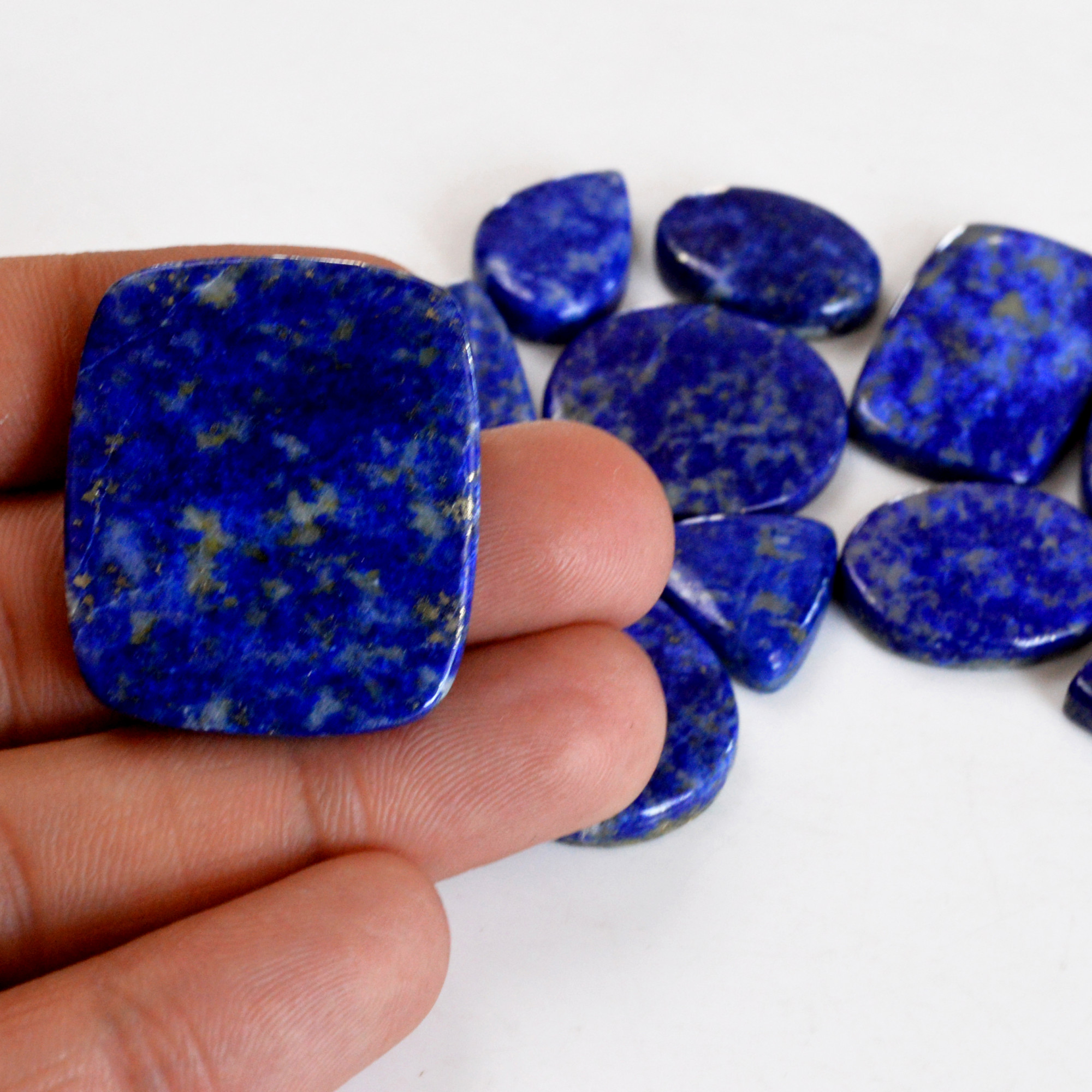 11 Pcs 293 Cts Natural Lapis Lazuli Cabochon Gemstone Lot For Jewelry Making 16x15-32x27mmR-14119