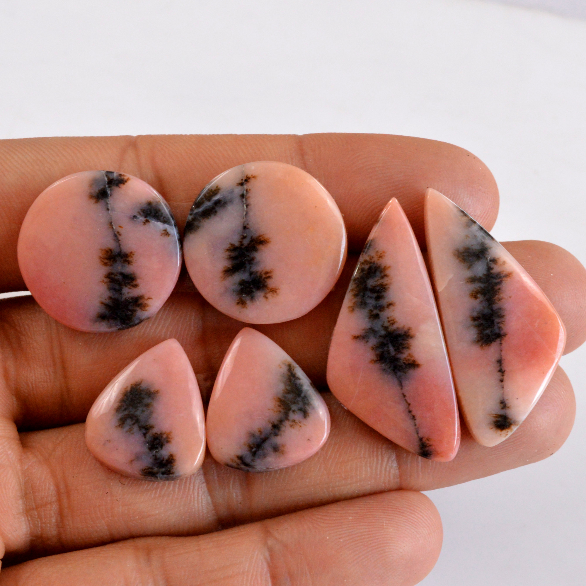 3 Pairs 89 Cts Natural Smooth Pink Opal Pairs Mix Loose Gemstone Cabochon Wholesale Lot Size 18x15-34x15mmR-14127