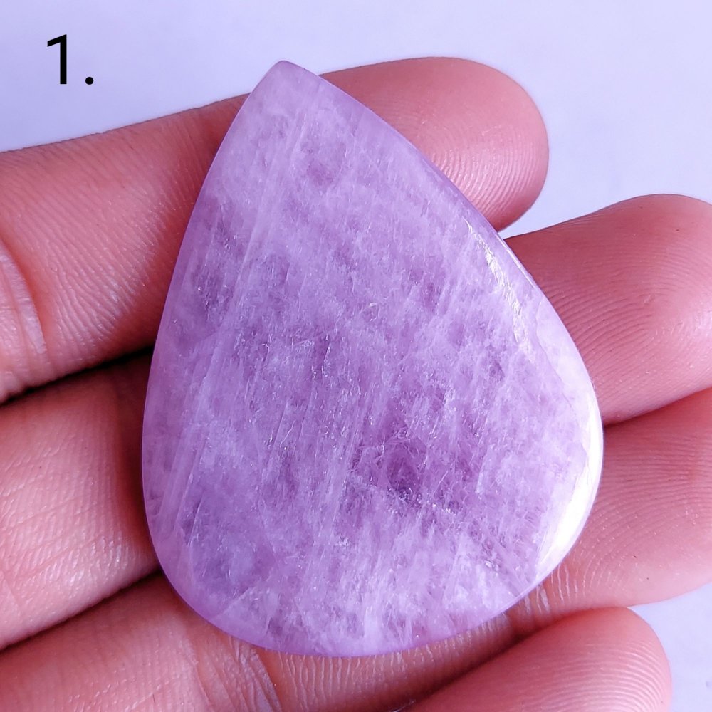 1Pcs 81Cts Natural Pink Kunzite Pear Shape Loose Cabochon Gemstone 45x34mm#1417