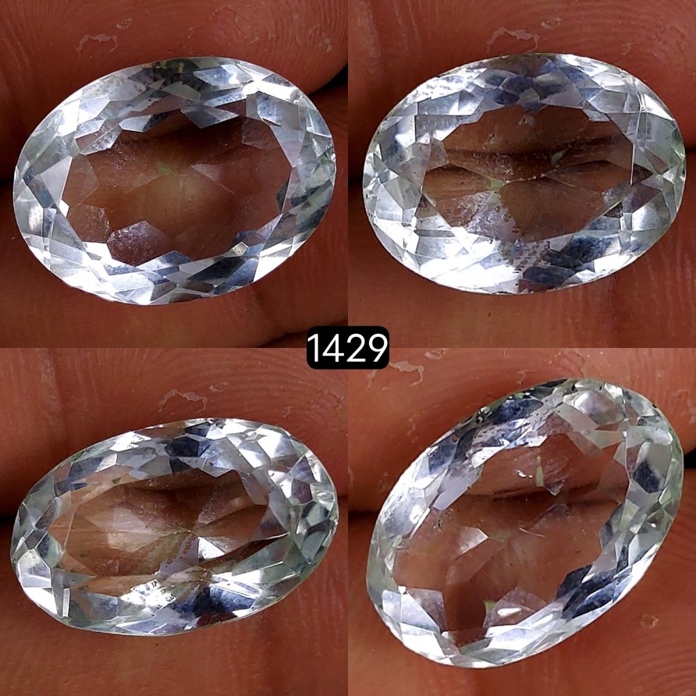 4Pcs 59Cts Natural Crystal Quartz Faceted Cabochon Gemstone Clear Quartz Crystal Loose Gemstone for Jewelry Making Mixed Shape Pendents 22x15 18x12mm#1429