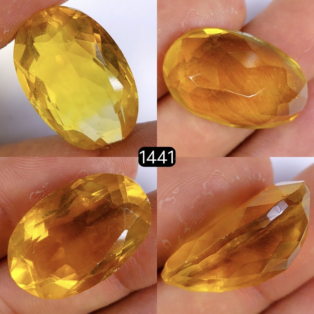 41Cts Natural Yellow Fluorite Faceted Cabochon Oval Shape Gemstone Crystal 26x14mm#1441