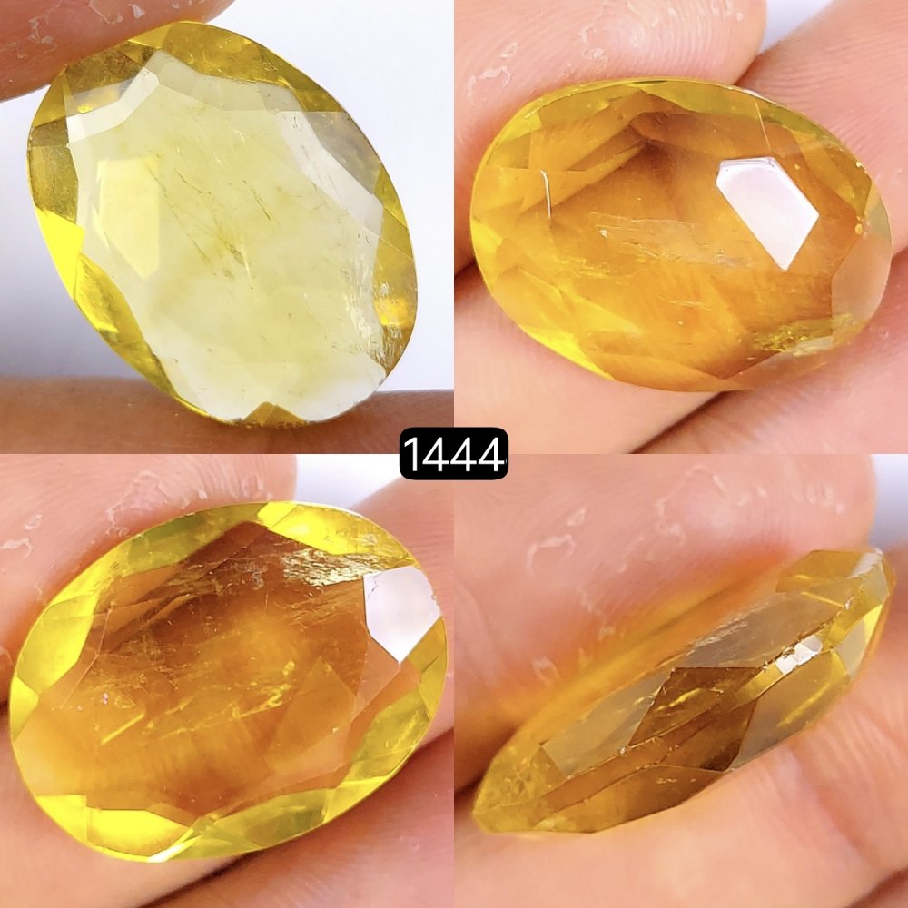 34Cts Natural Yellow Fluorite Faceted Cabochon Oval Shape Gemstone Crystal 26x20mm#1444