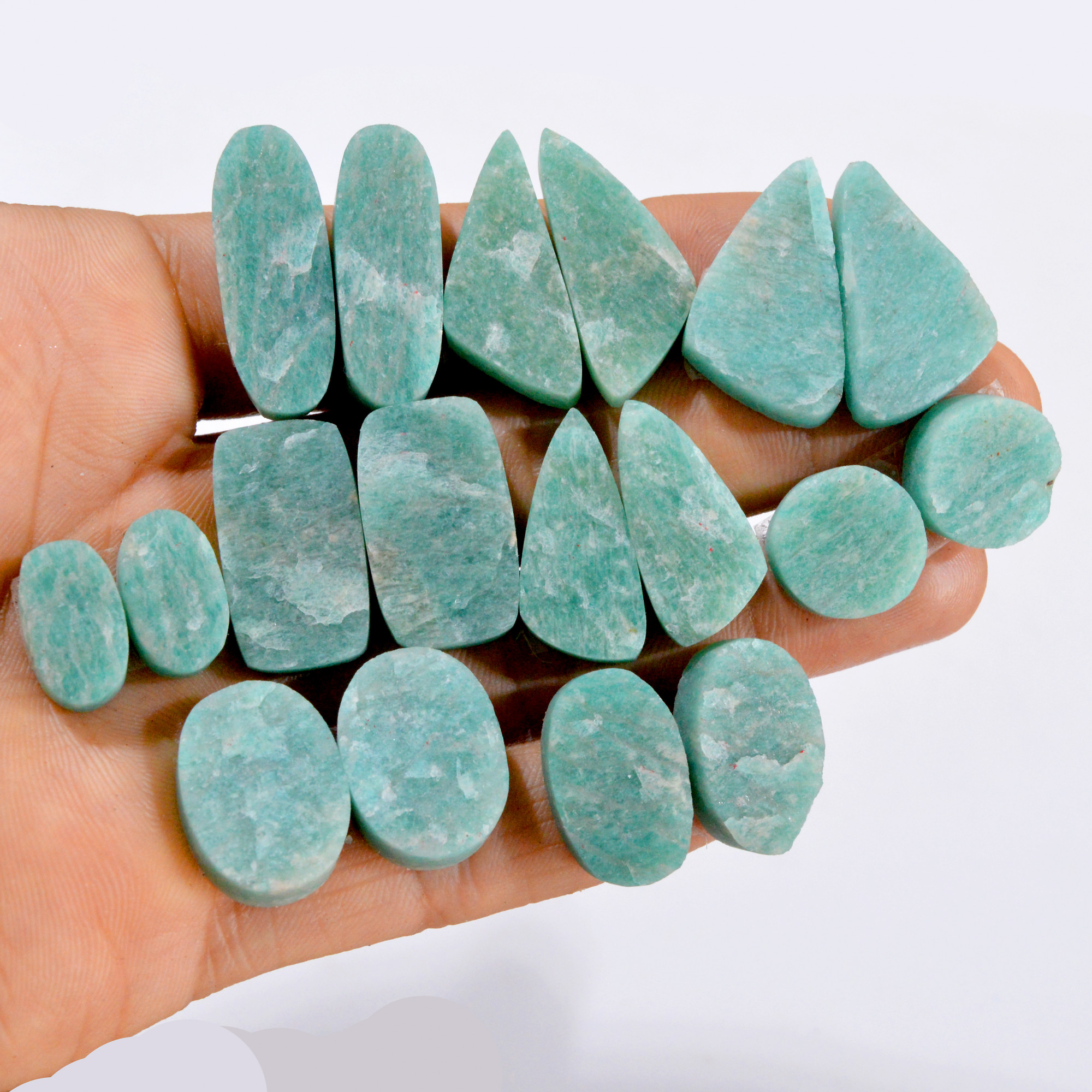 9 Pairs 339 Cts Natural Amazonite Druzy Pair Gemstone Lot For Jewelry Making 30x11 13x9 mm 14470