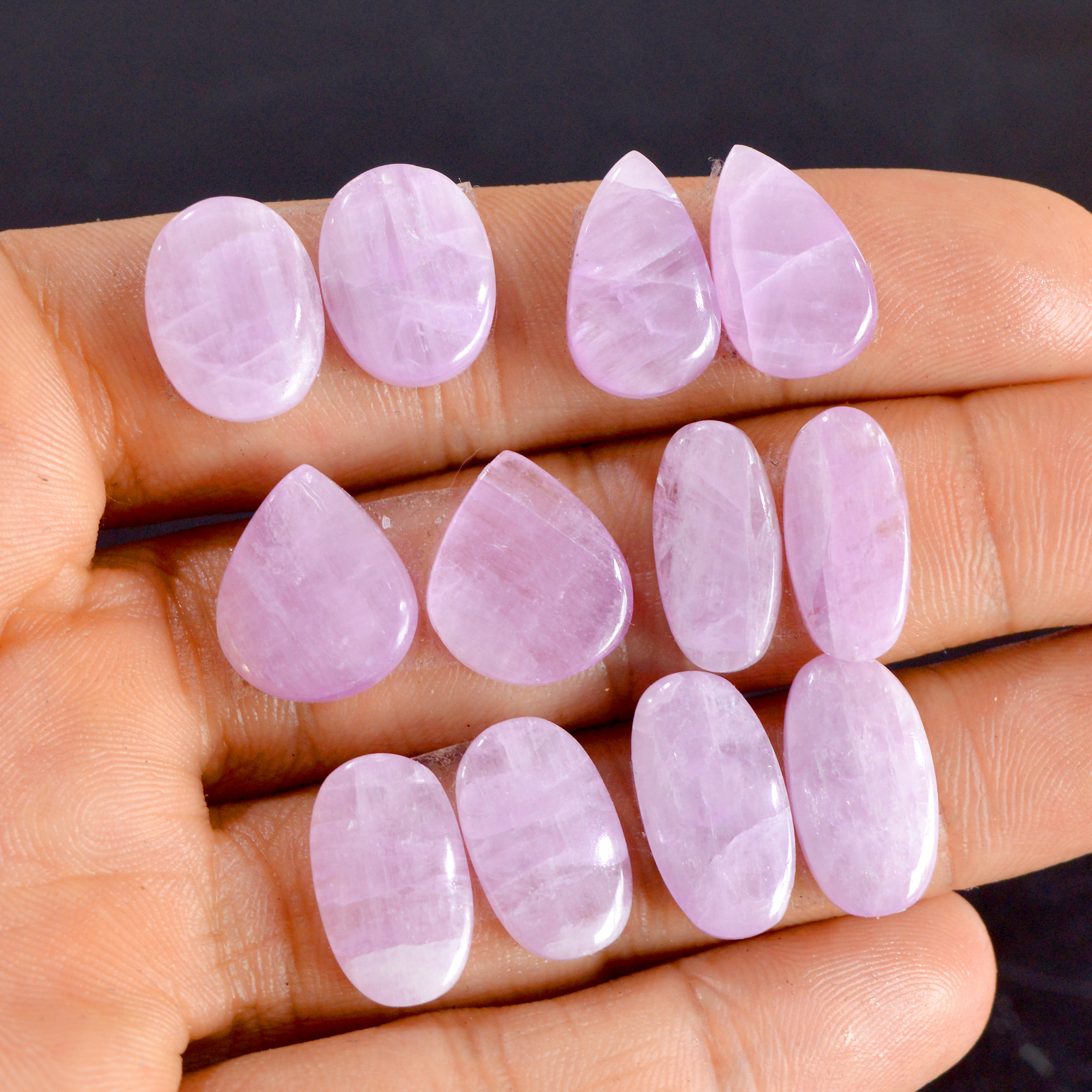 6 Pairs 91 Cts Natural Kunzite Pair Gemstone Lot For Jewelry Making 15x13-17x9 mm R-14483