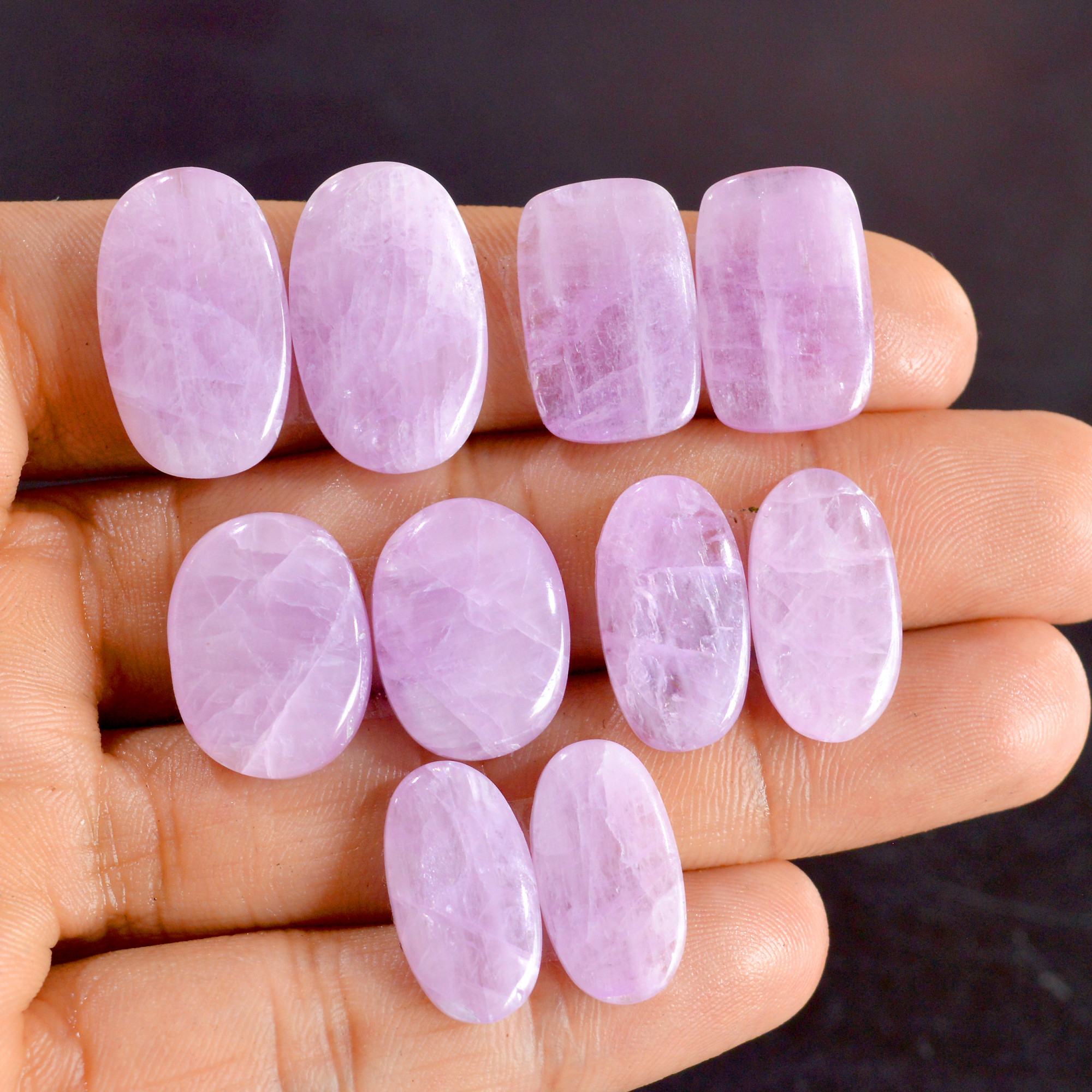 5 Pairs 135 Cts Natural Kunzite Pair Gemstone Lot For Jewelry Making 18x10-22x13 mm R-14491