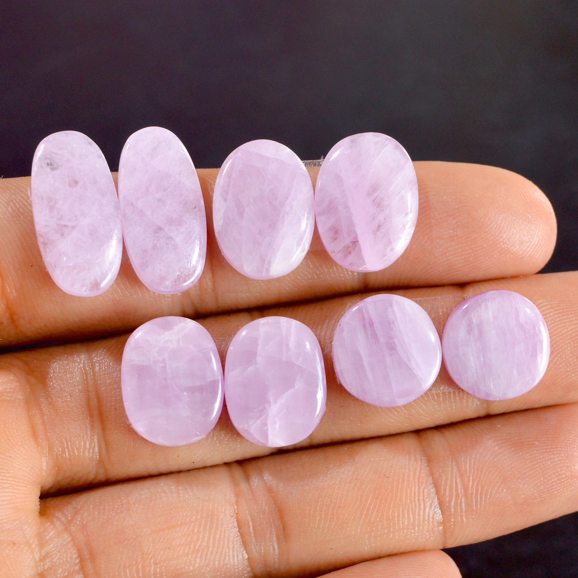 4 Pairs 71 Cts Natural Kunzite Pair Gemstone Lot For Jewelry Making 13x13-21x10mm R-14495