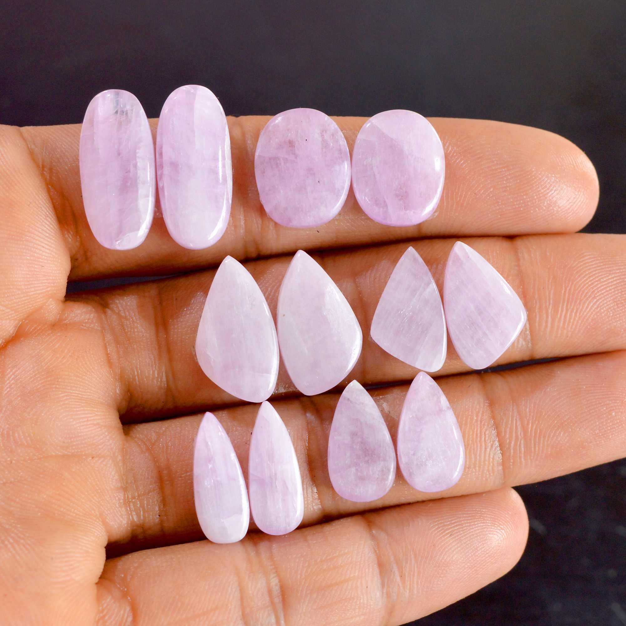 6 Pairs 82 Cts Natural Kunzite Pair Gemstone Lot For Jewelry Making 15x8-20x9mm R-14499