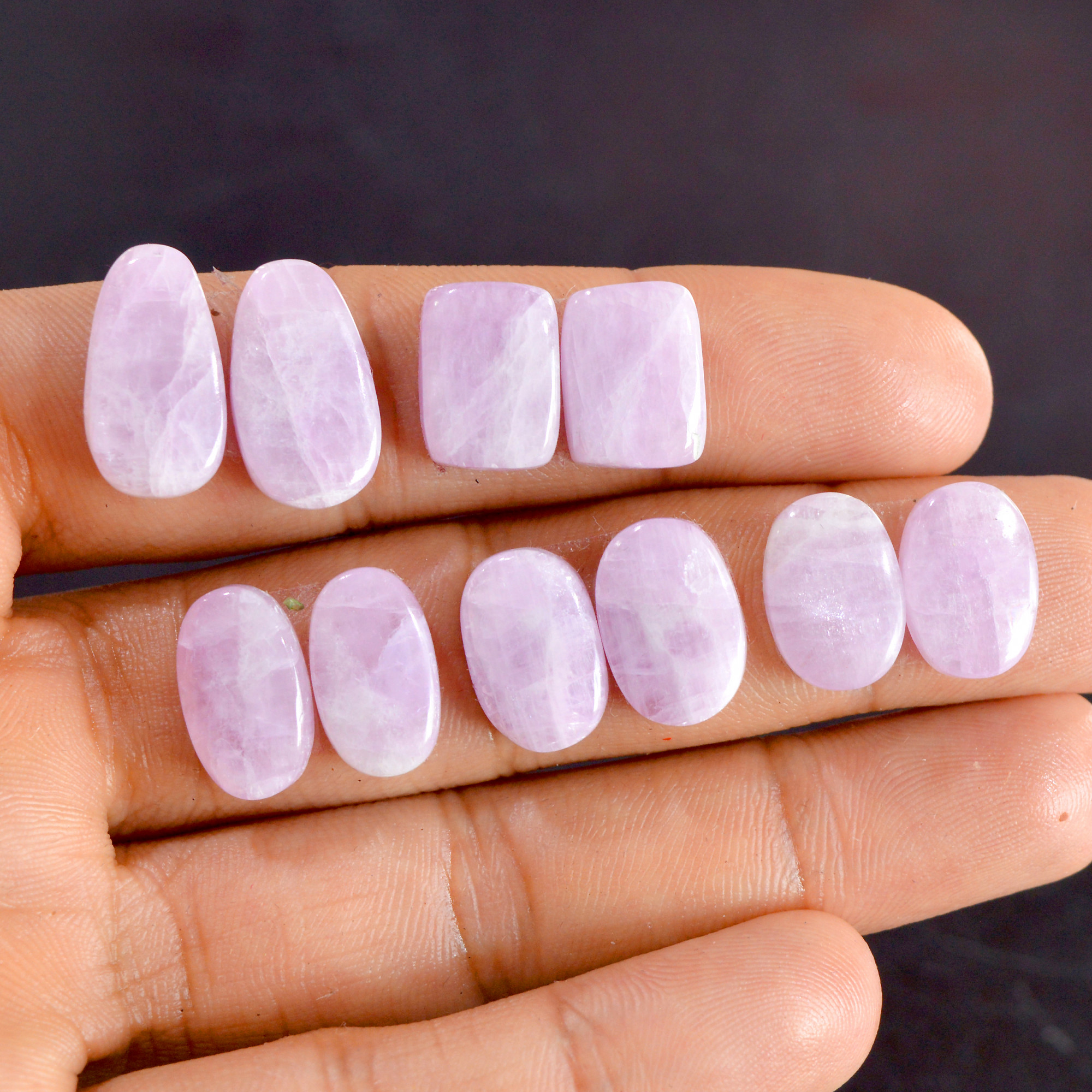 5 Pairs 70 Cts Natural Kunzite Pair Gemstone Lot For Jewelry Making 13x9-17x9mm R-14506