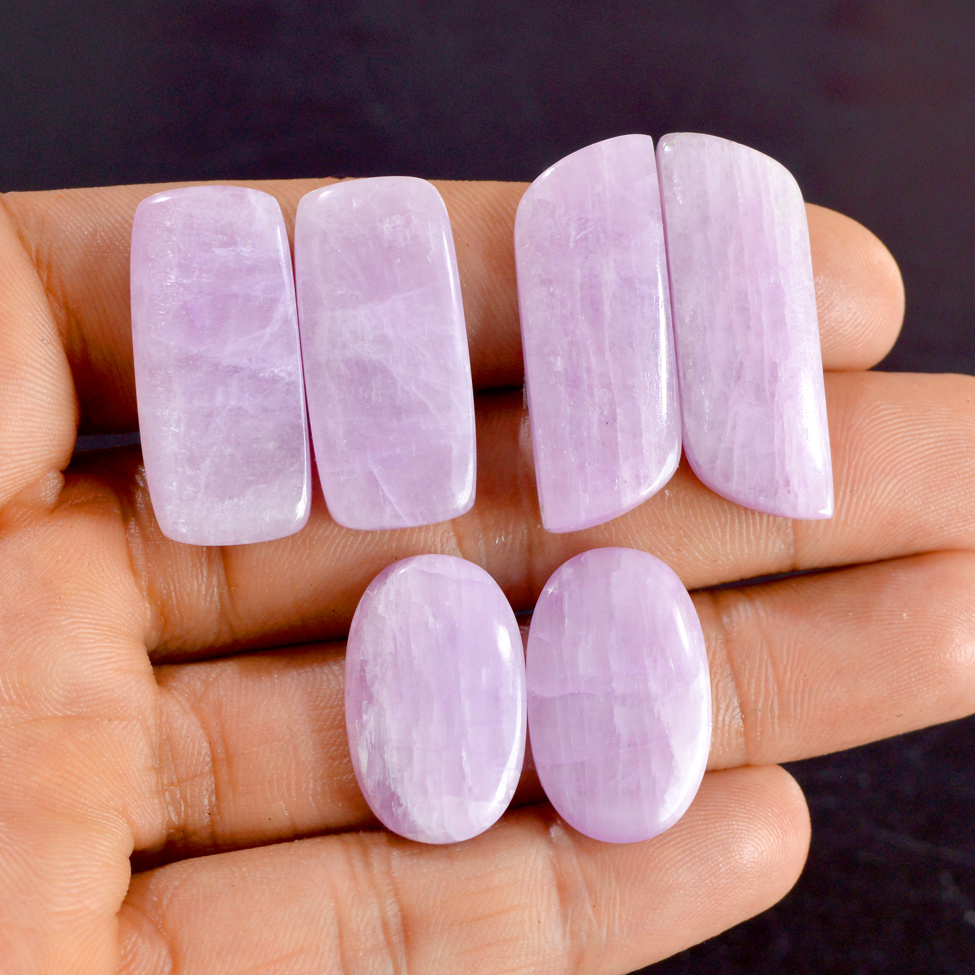3 Pairs 137 Cts Natural Kunzite Pair Gemstone Lot For Jewelry Making 23x14-34x11mm R-14508