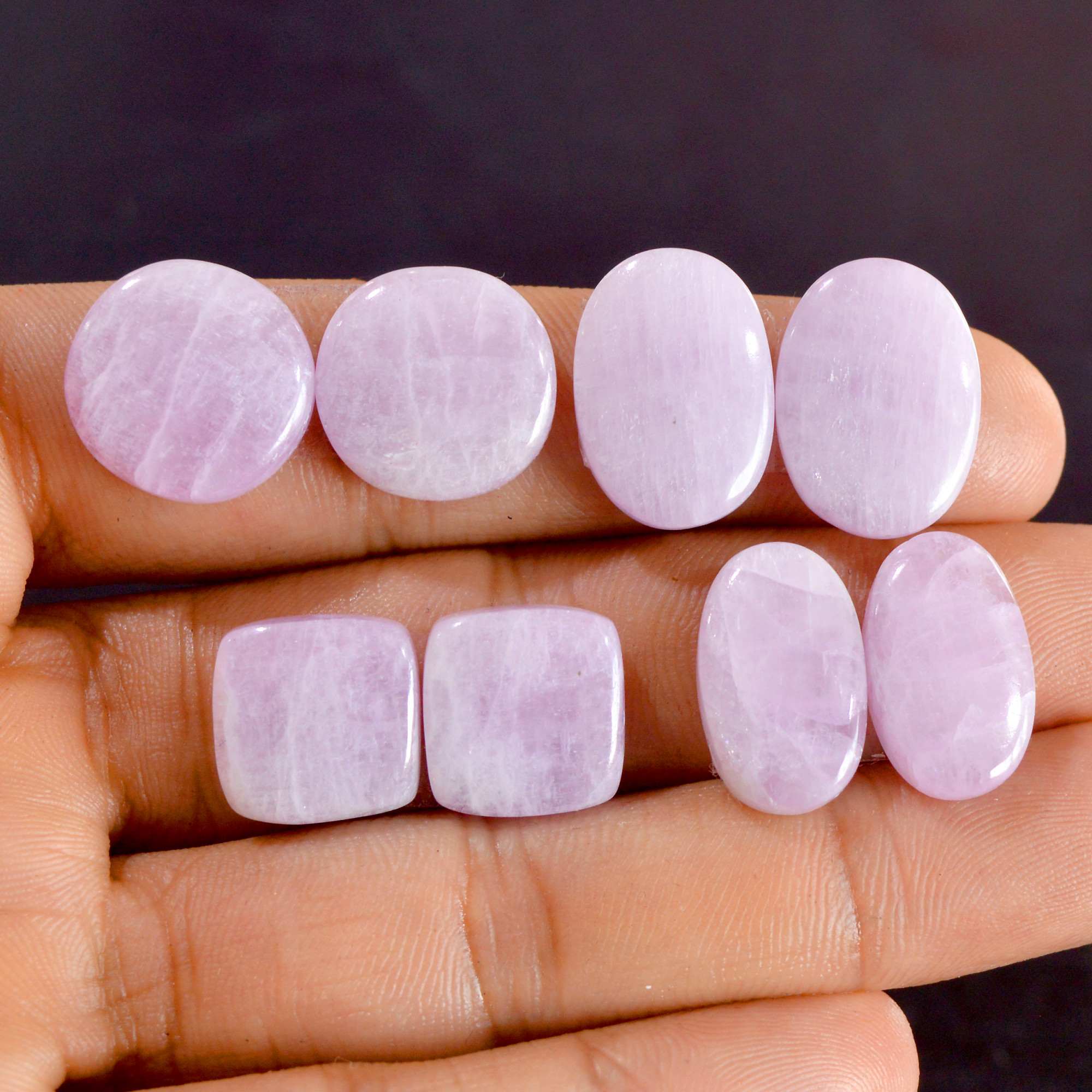 4 Pairs 93 Cts Natural Kunzite Pair Gemstone Lot For Jewelry Making 13x12-18x13mm R-14509