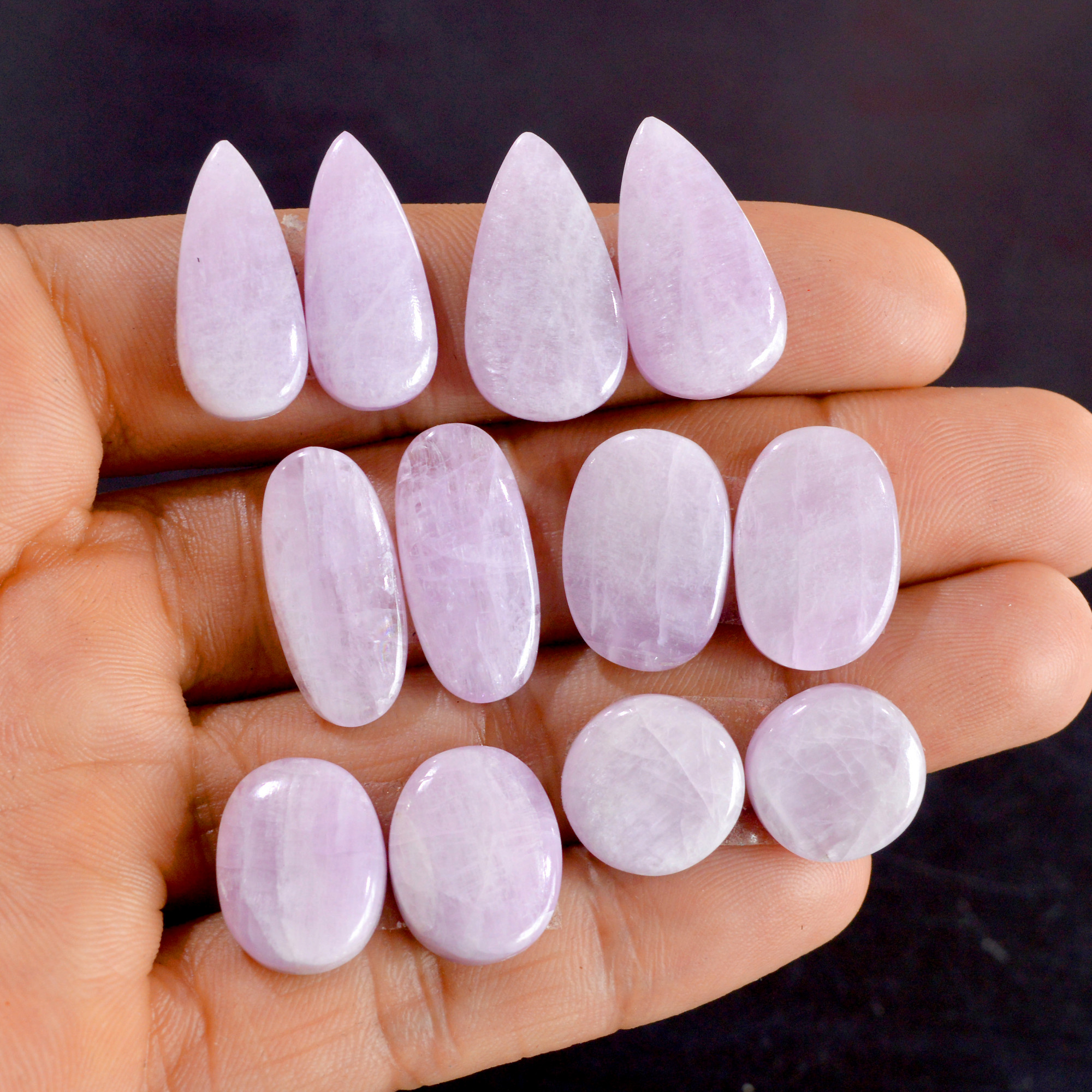 6 Pairs 142 Cts Natural Kunzite Pair Gemstone Lot For Jewelry Making 13x13-22x9mm R-14519