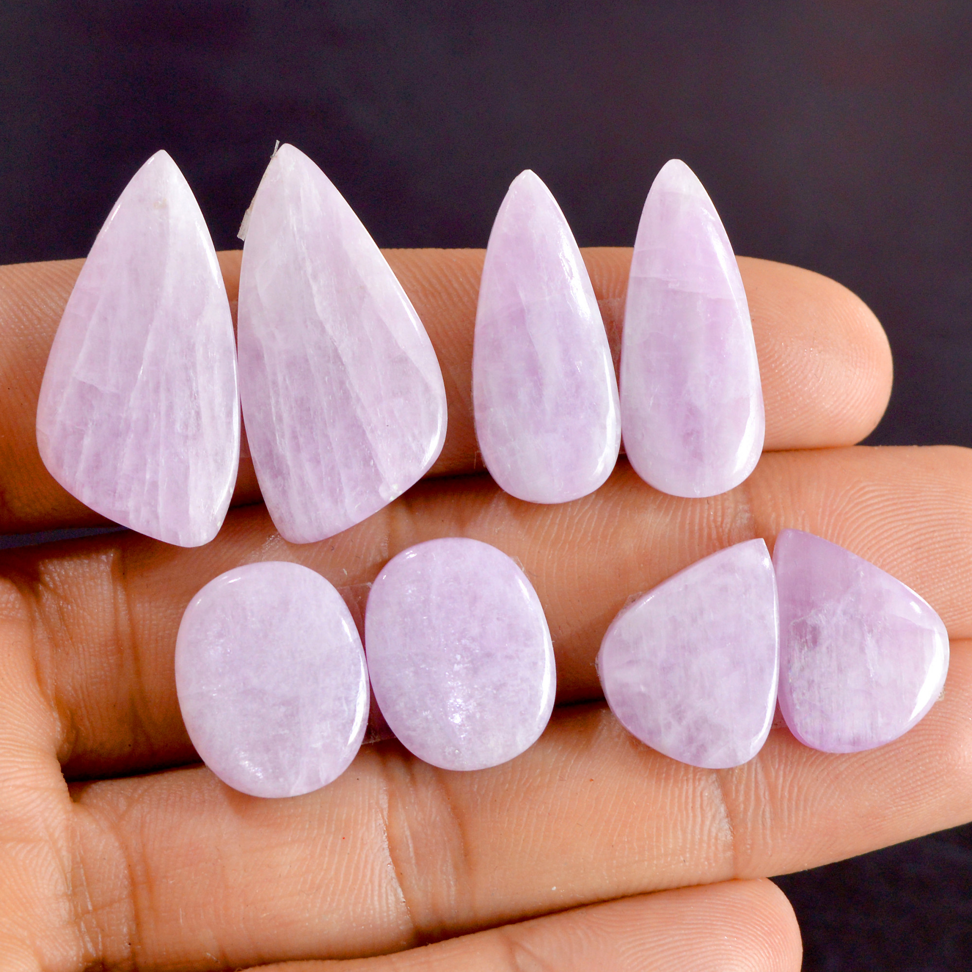 4 Pairs 104 Cts Natural Kunzite Pair Gemstone Lot For Jewelry Making 16x12-30x15mm R-14520