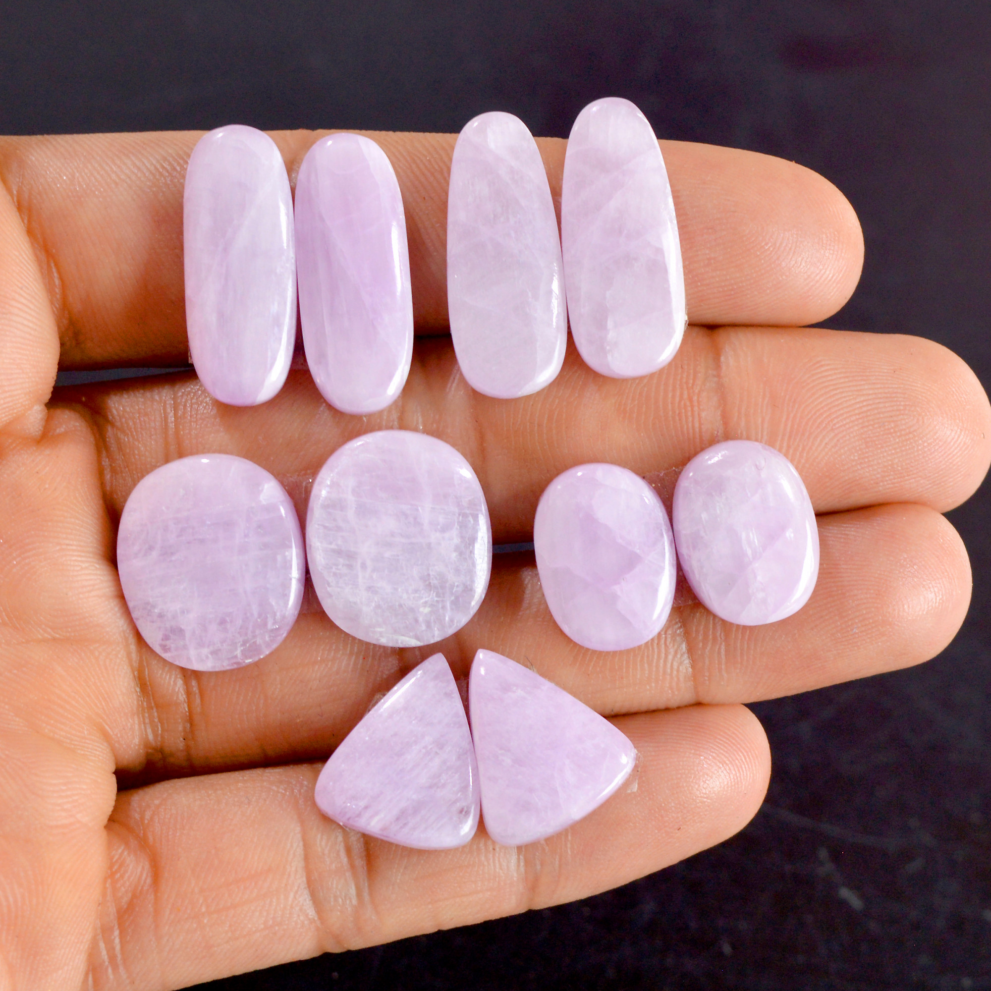 5 Pairs 127 Cts Natural Kunzite Pair Gemstone Lot For Jewelry Making 15x11-24x9mm R-14522