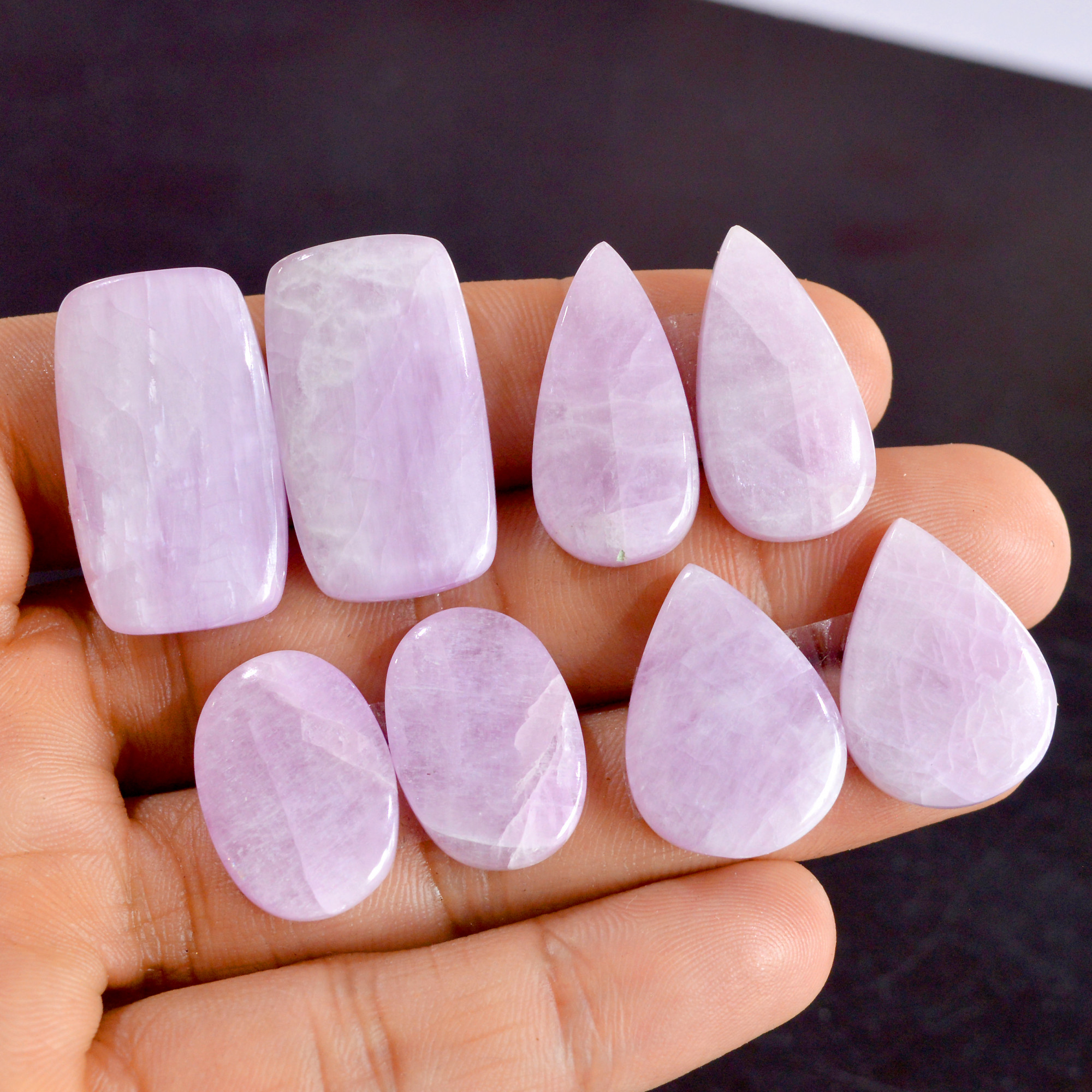 4 Pairs 175 Cts Natural Kunzite Pair Gemstone Lot For Jewelry Making 21x14-28x16mm R-14523