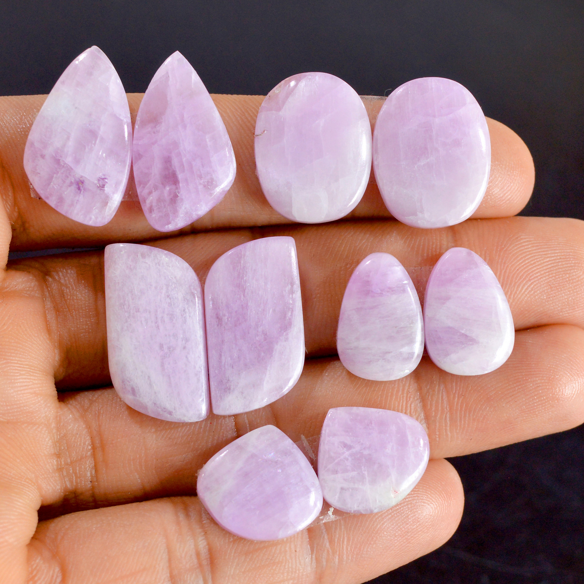 5 Pairs 121 Cts Natural Kunzite Pair Gemstone Lot For Jewelry Making 15x14-23x12mm R-14525